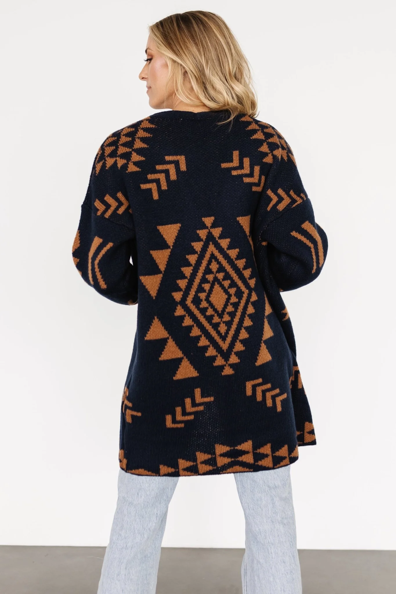 Hays Oversized Cardigan | Navy + Camel