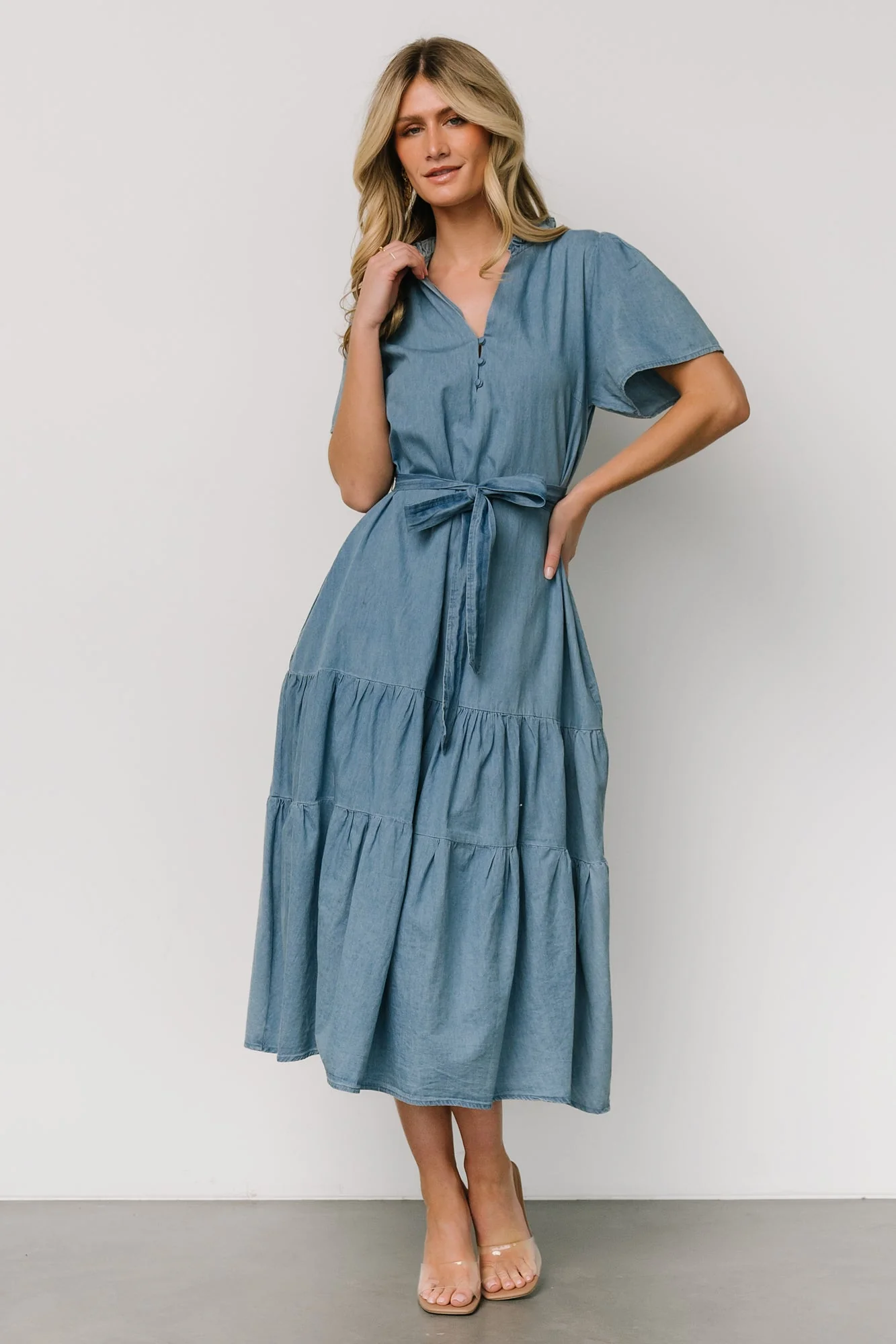 Lisa Midi Dress | Chambray