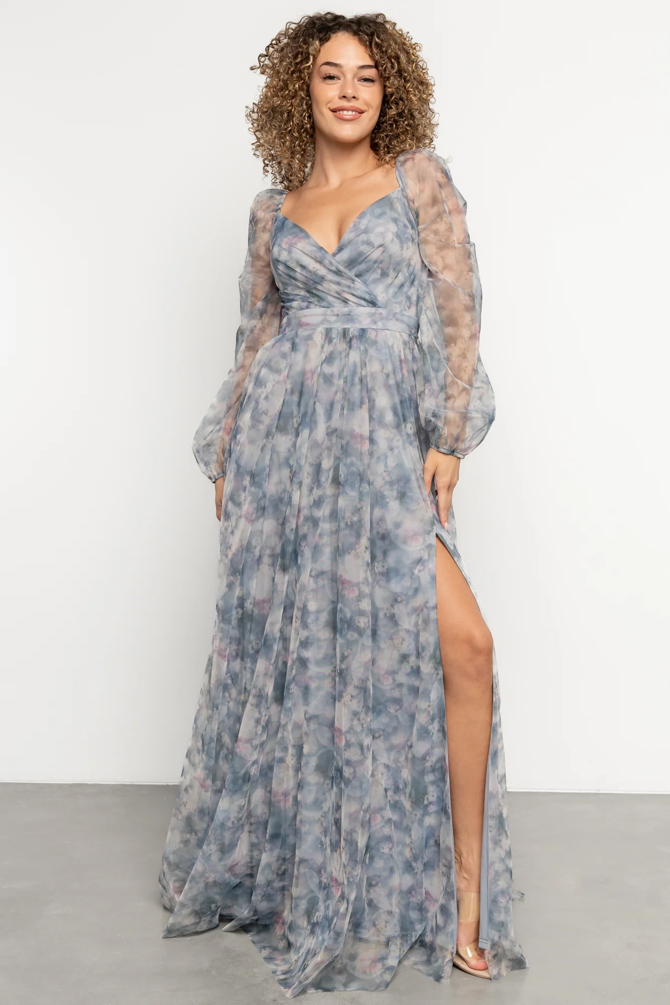 Katara Tulle Maxi Dress | Light Blue Floral