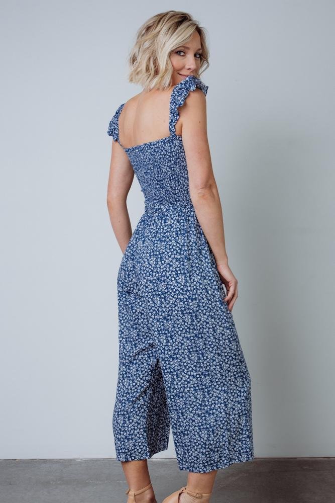 Hadley Smocked Jumpsuit | Navy