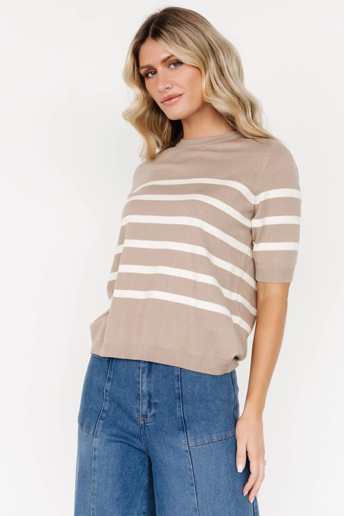 Huntington Striped Top | Stone + Cream
