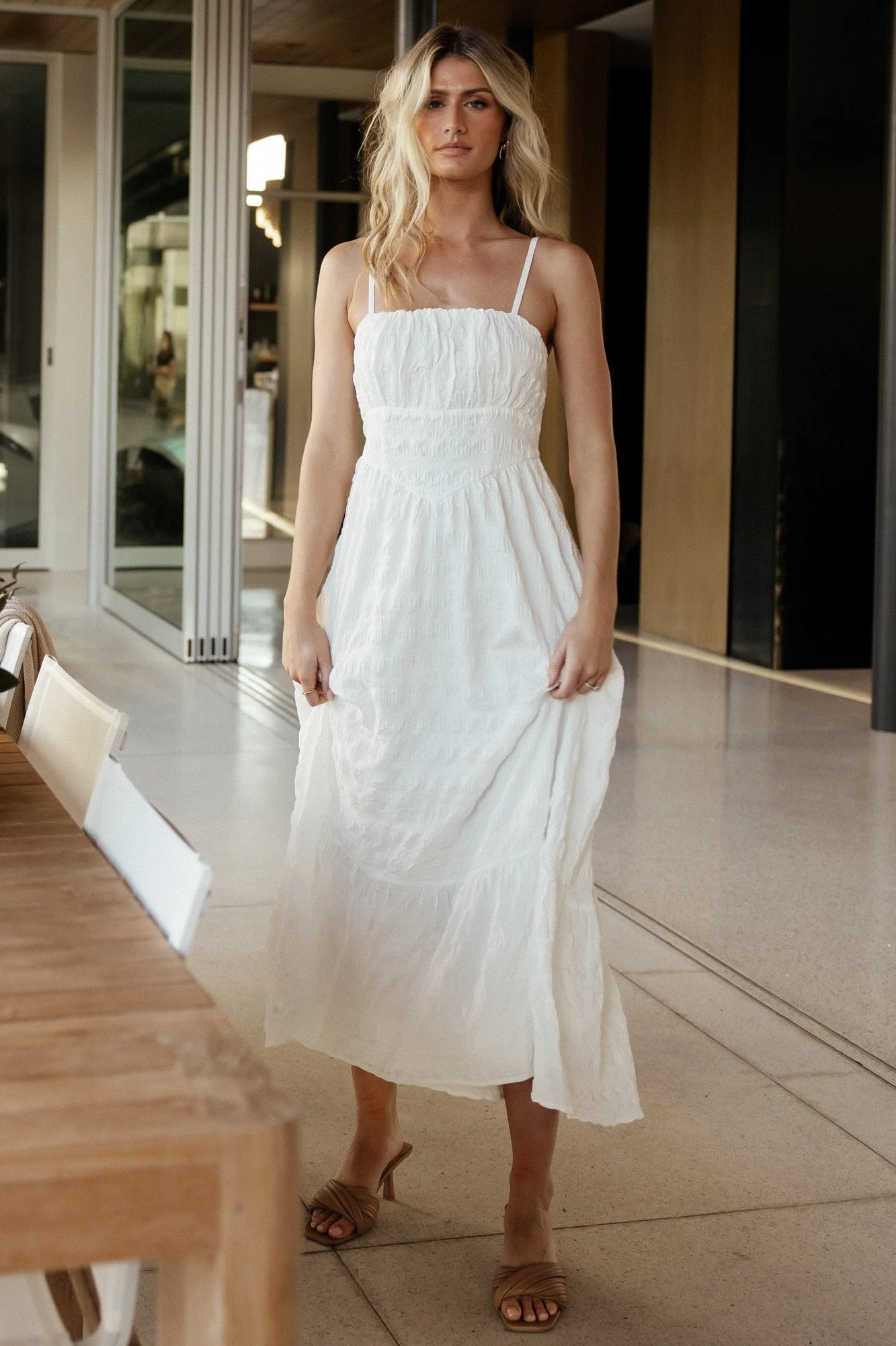 Mikayla Textured Tank Dress | Off White