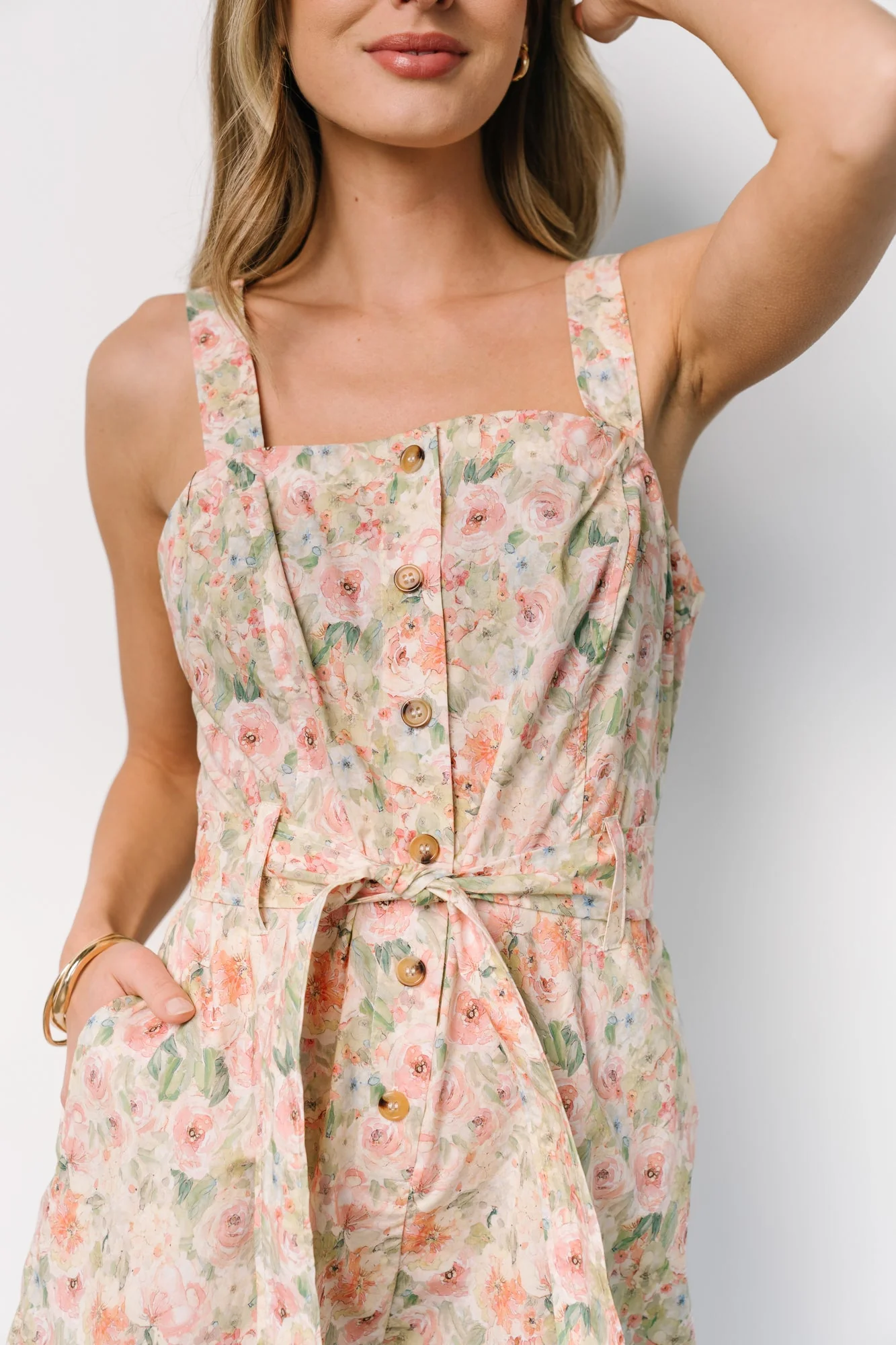 Jamie Romper | Green + Pink Floral