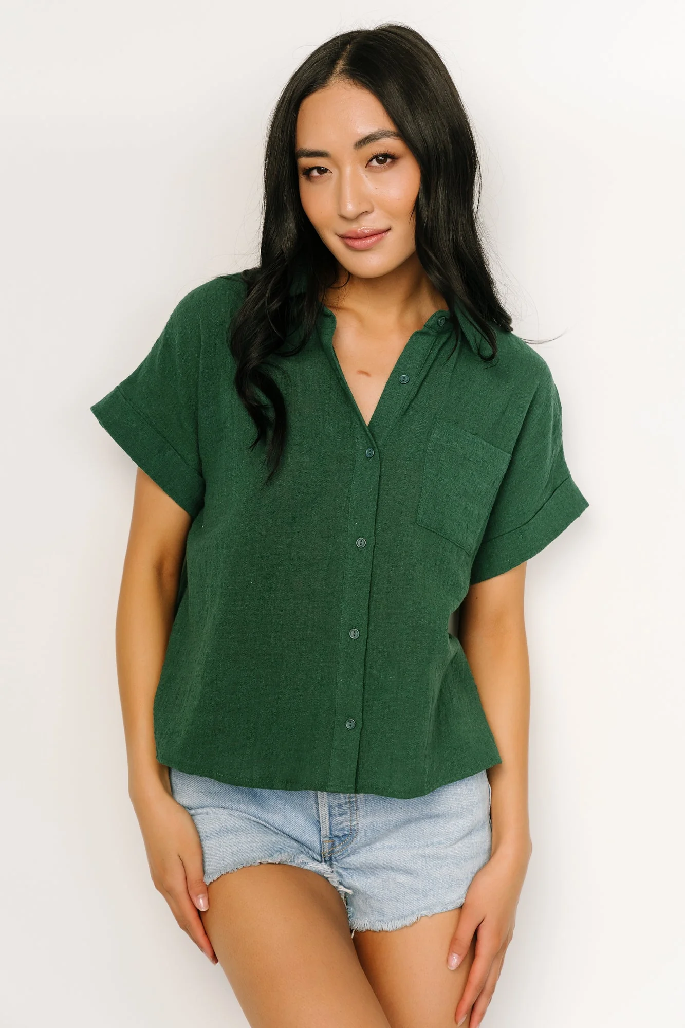 Hammond Short Sleeve Top | Dark Green