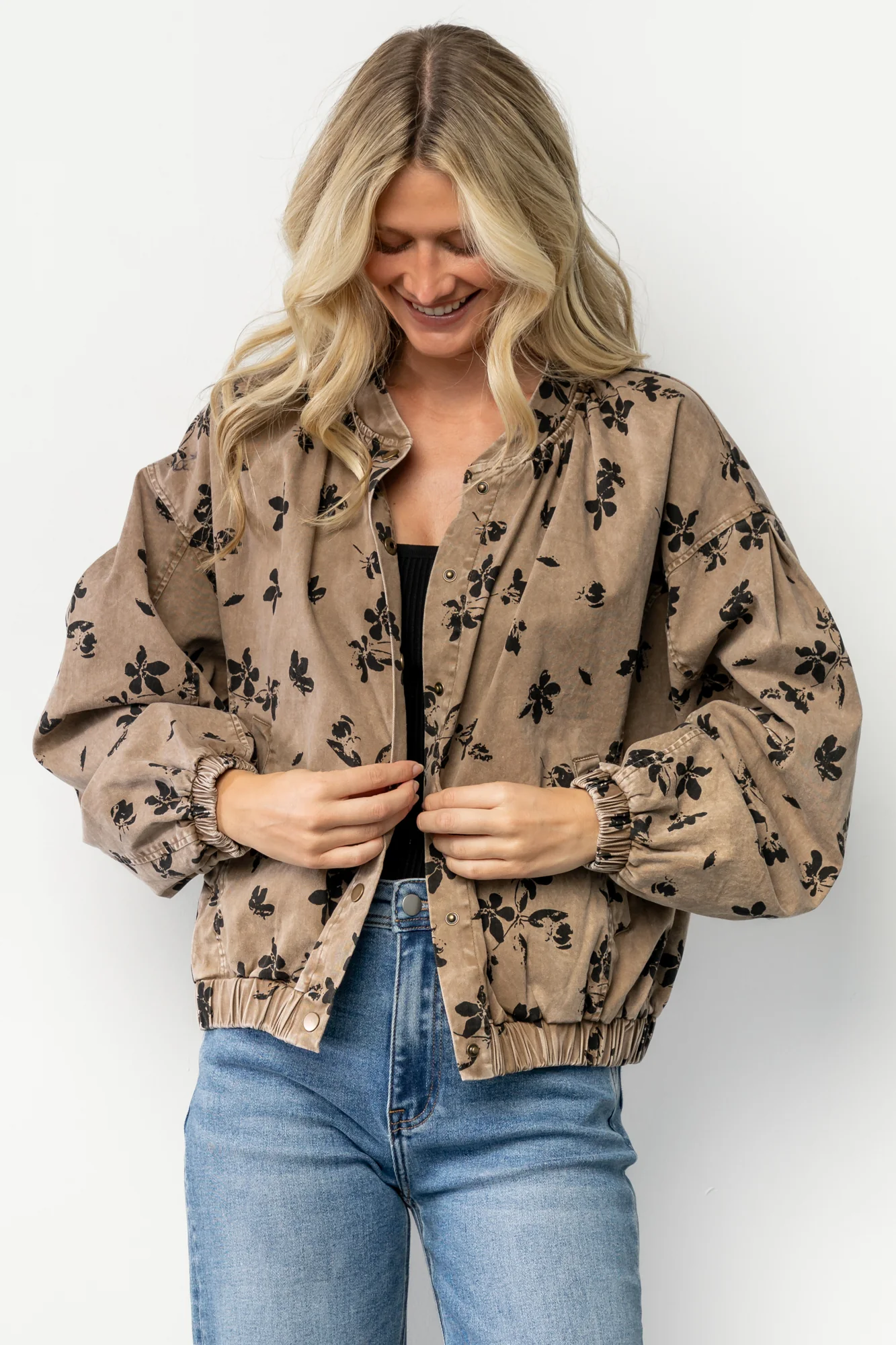 Gia Bomber Jacket | Brown Floral