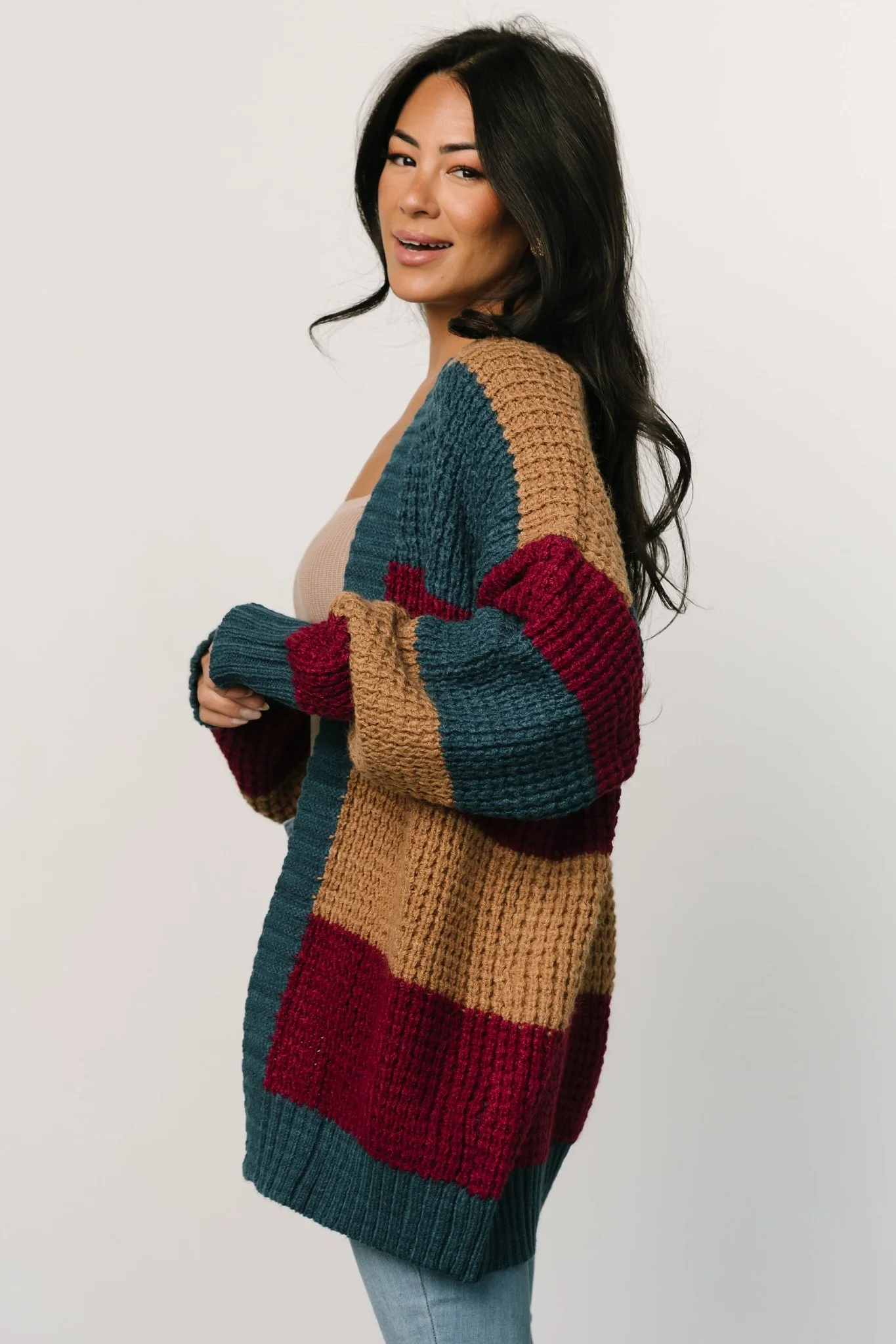 Jonah Chunky Knit Cardigan | Deep Topaz Multi