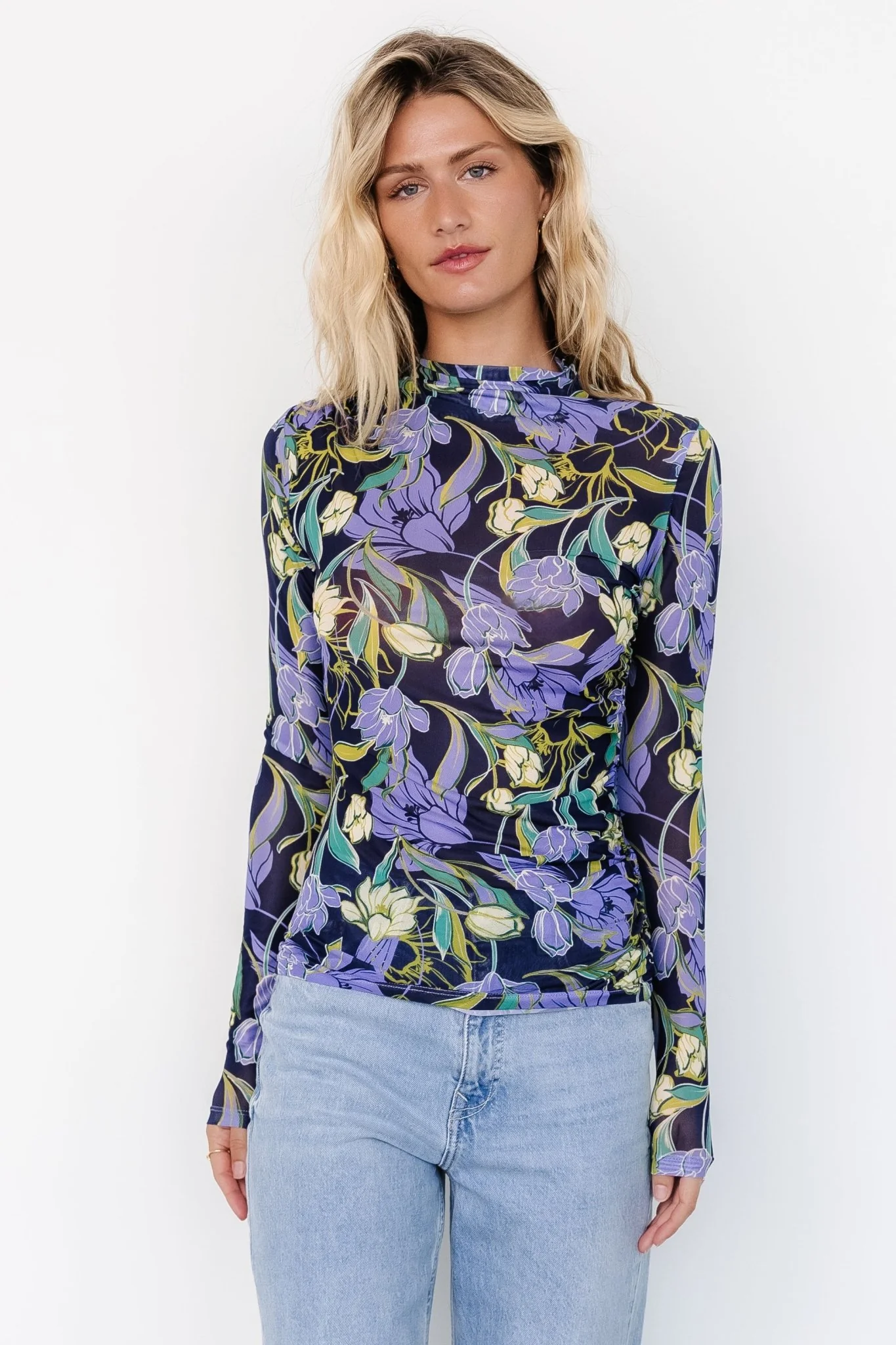 Dom Sheer Top | Navy Multi