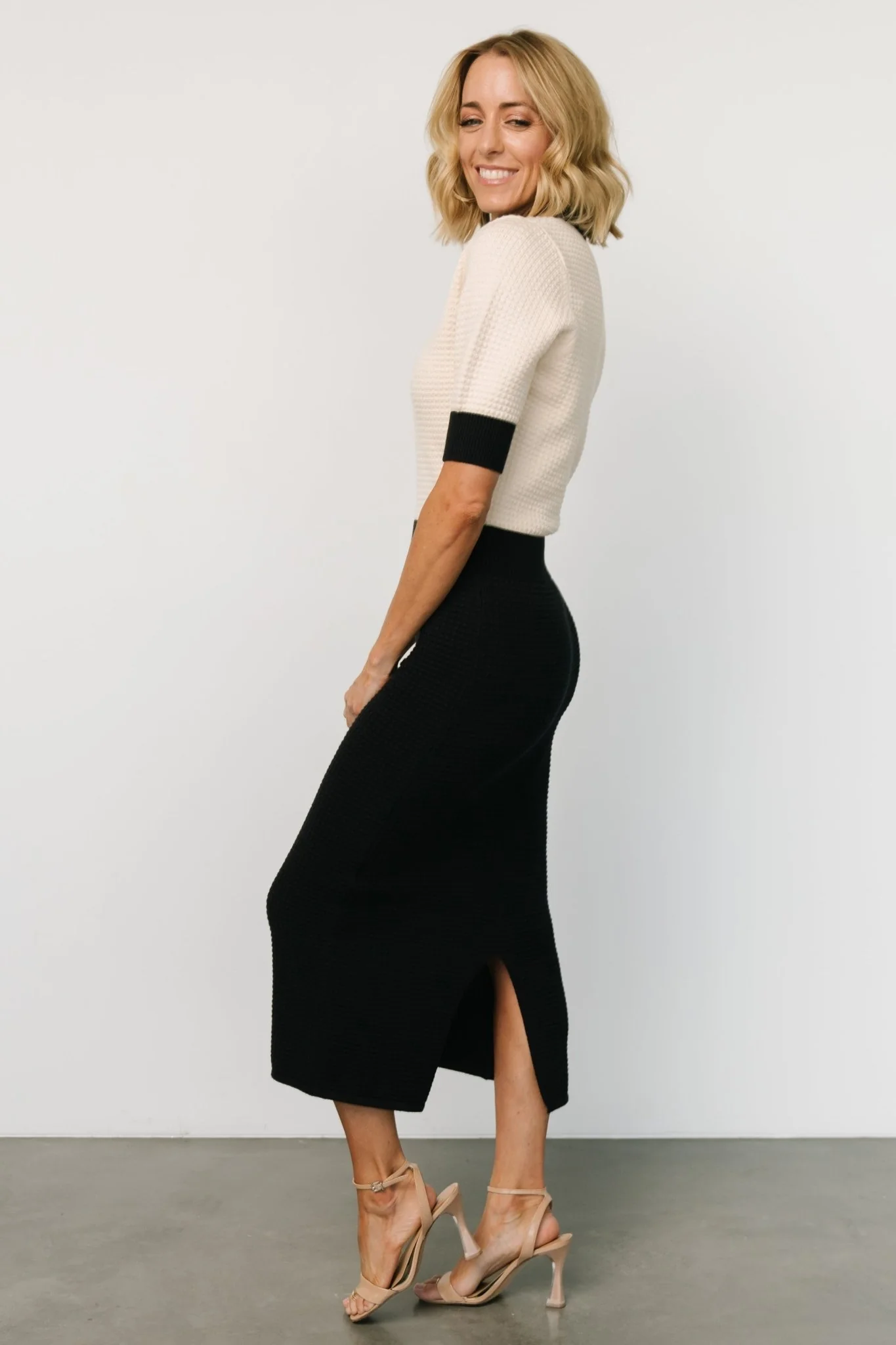 Gwendolyn Collared Midi Dress | Navy + Cream