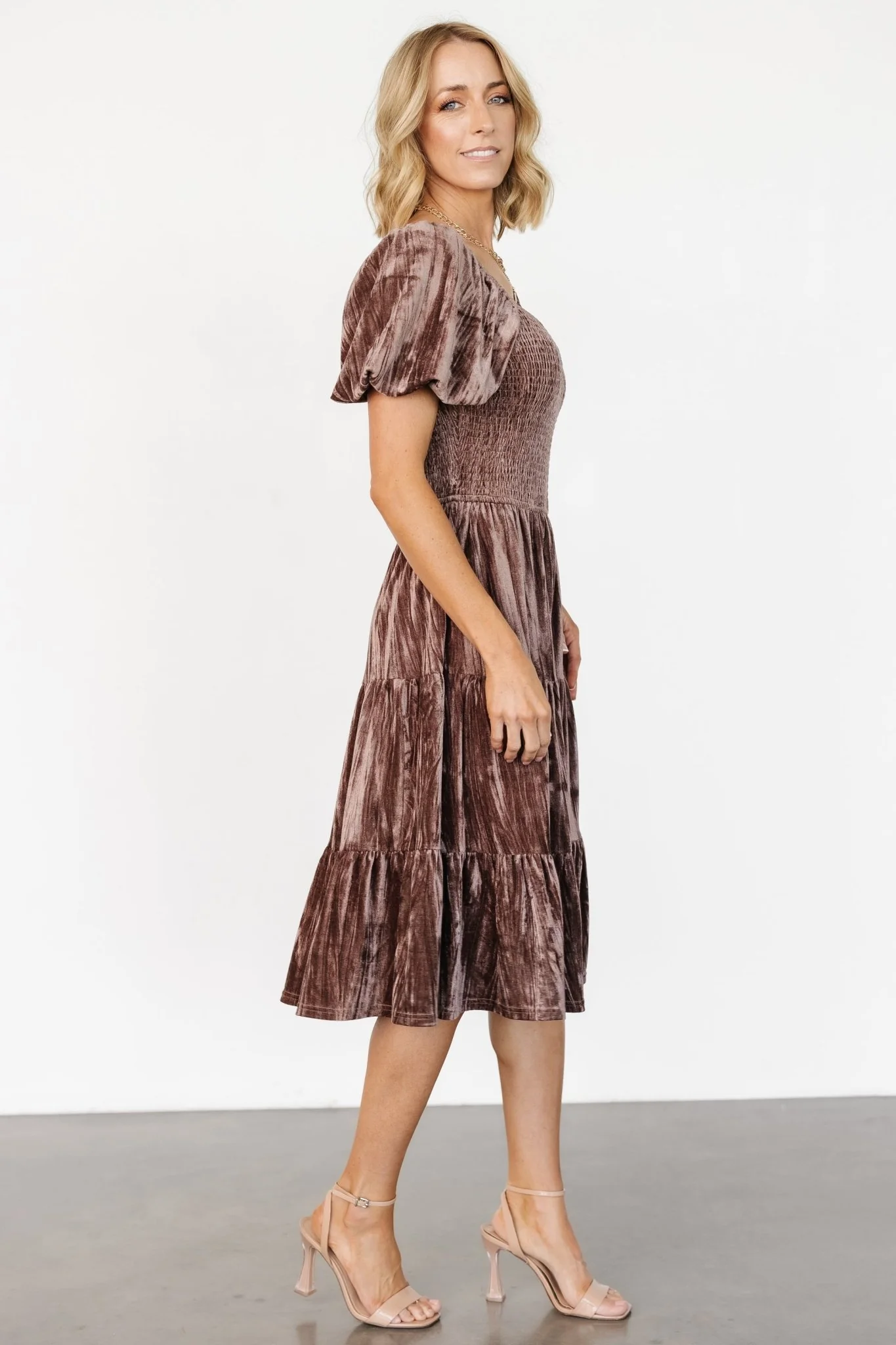 Fay Velvet Midi Dress | Cocoa
