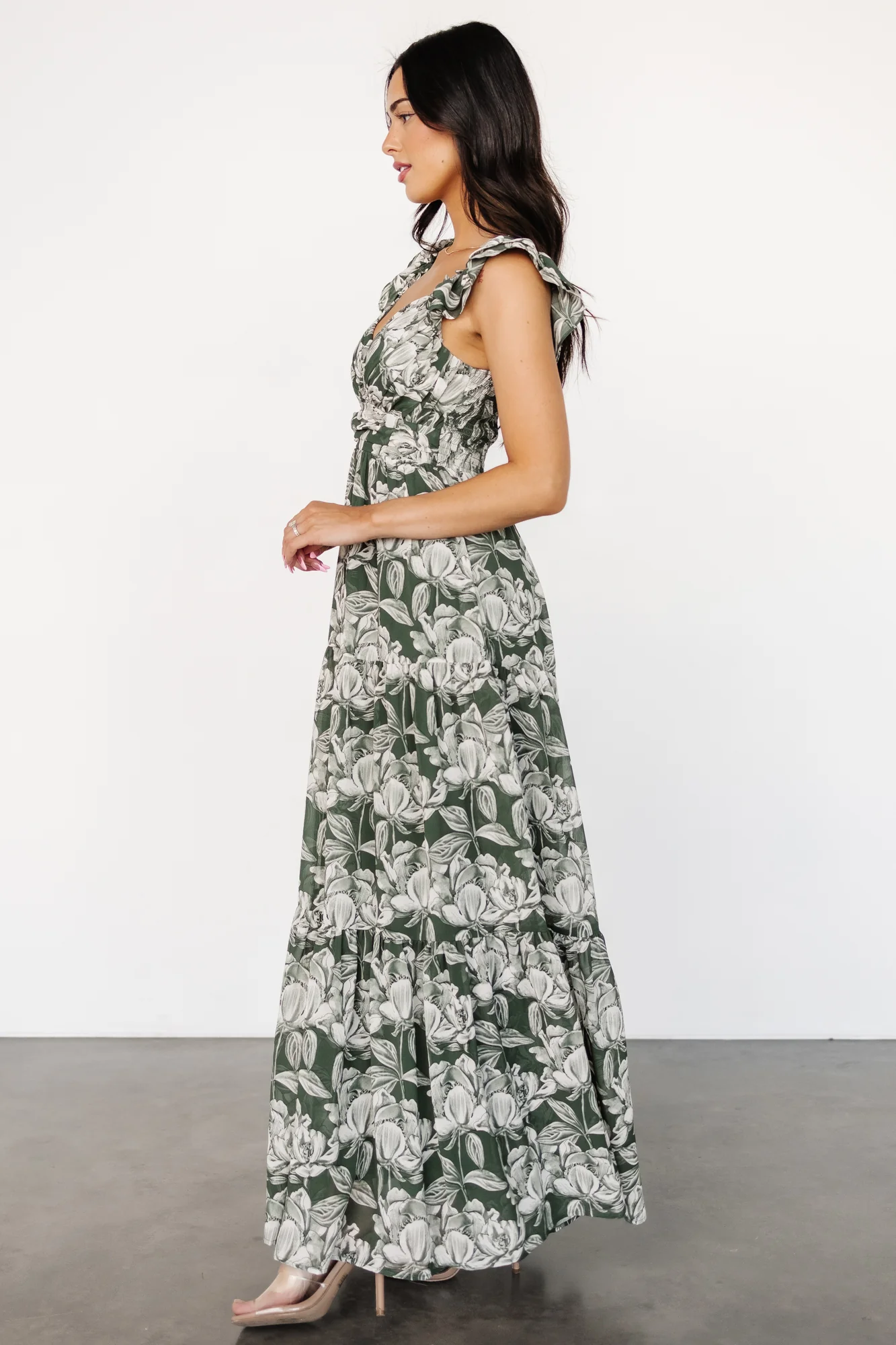 Martina Maxi Dress | Green + White
