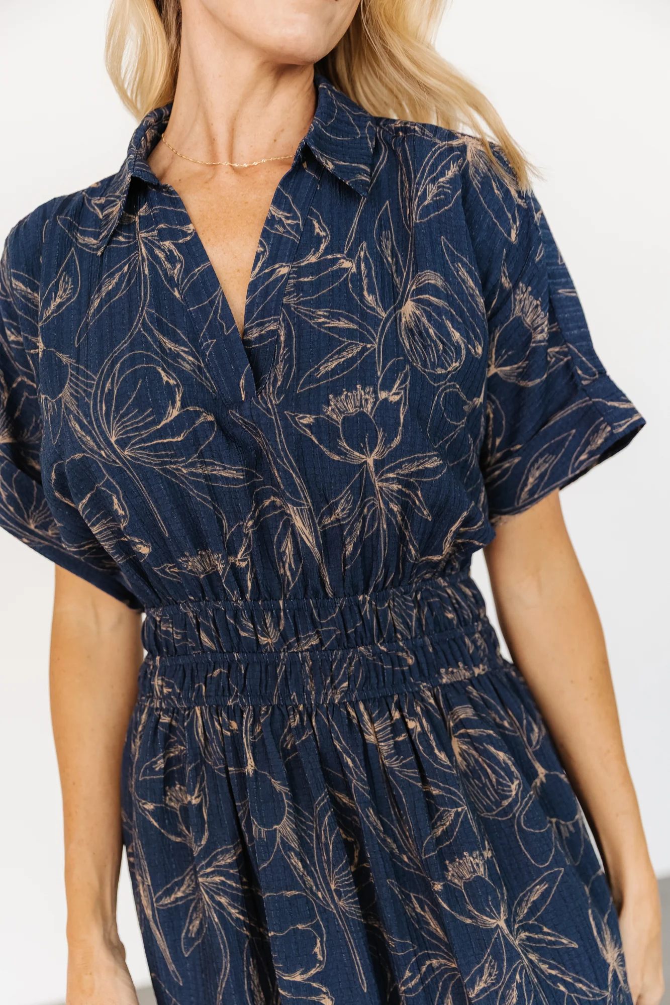 Hedda Tiered Maxi Dress | Deep Blue + Natural Floral