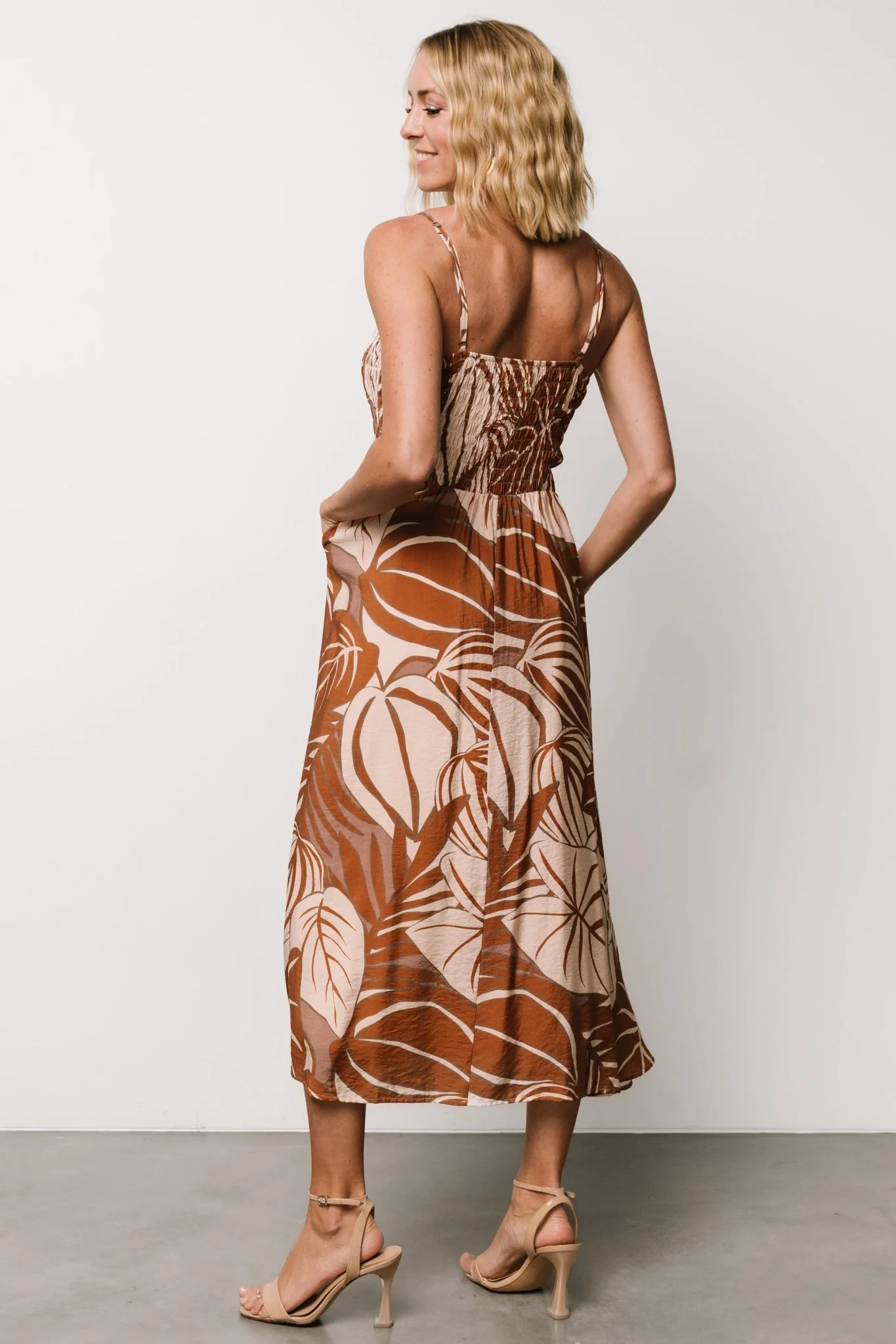 McKinley Smocked Dress | Cream + Camel Multi