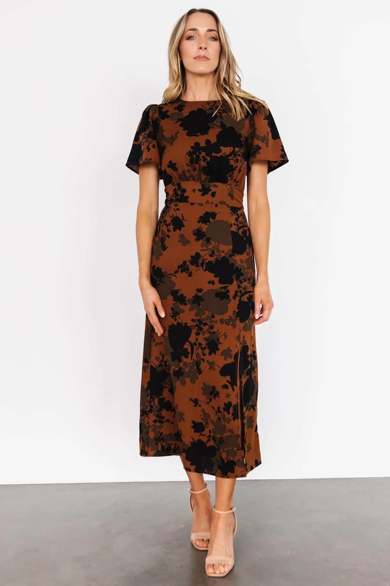Lenni Midi Dress | Espresso Print