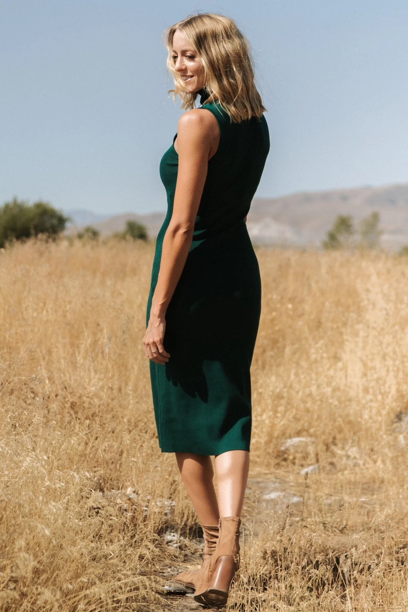 Melbourne Turtleneck Midi Dress | Emerald