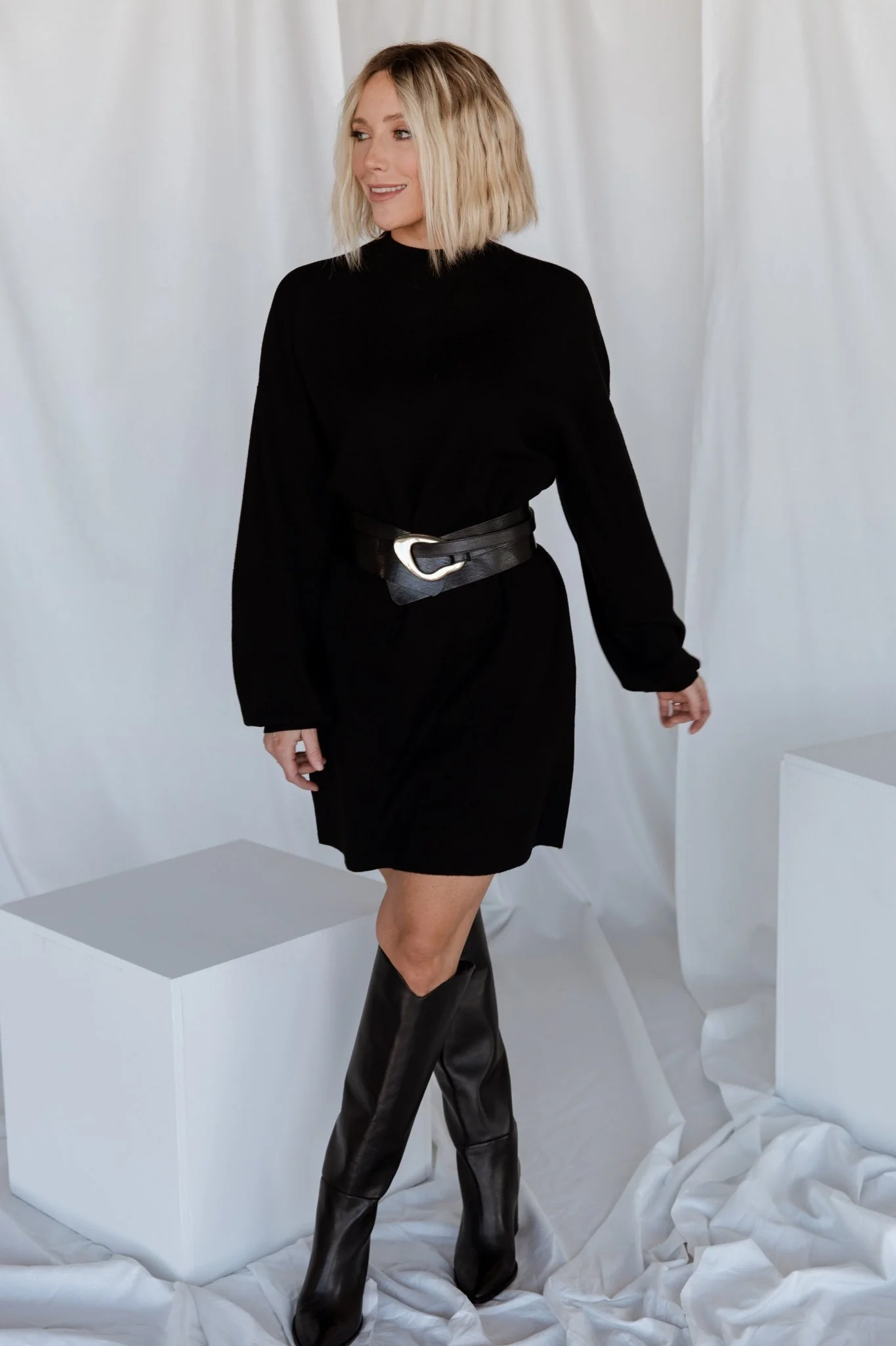 Jennings Sweater Dress | Black