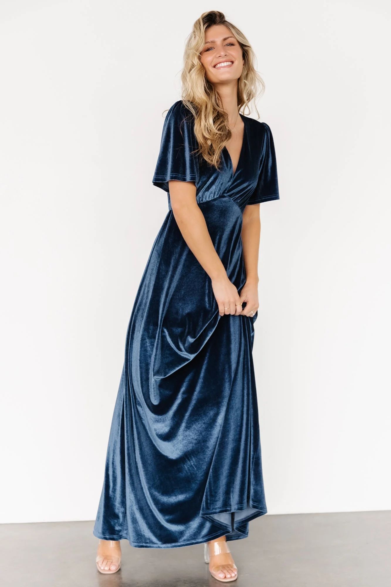 Vivian Velvet Maxi Dress | Blue