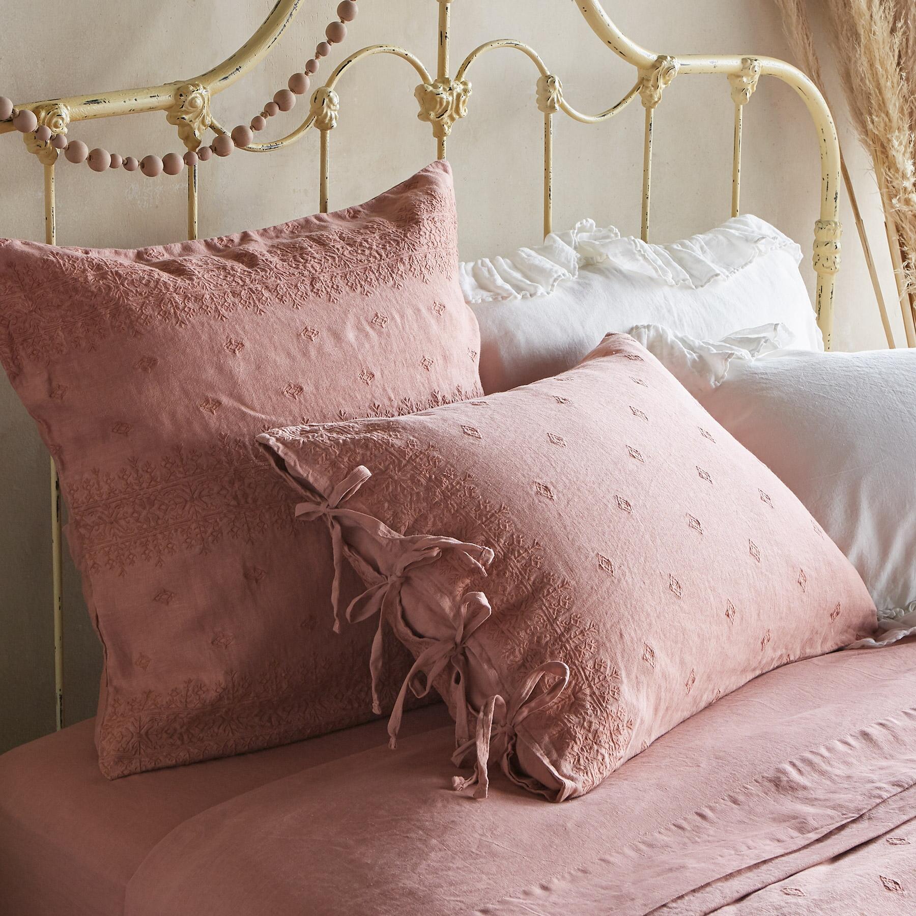 Gossamer Linen Embroidery Sham