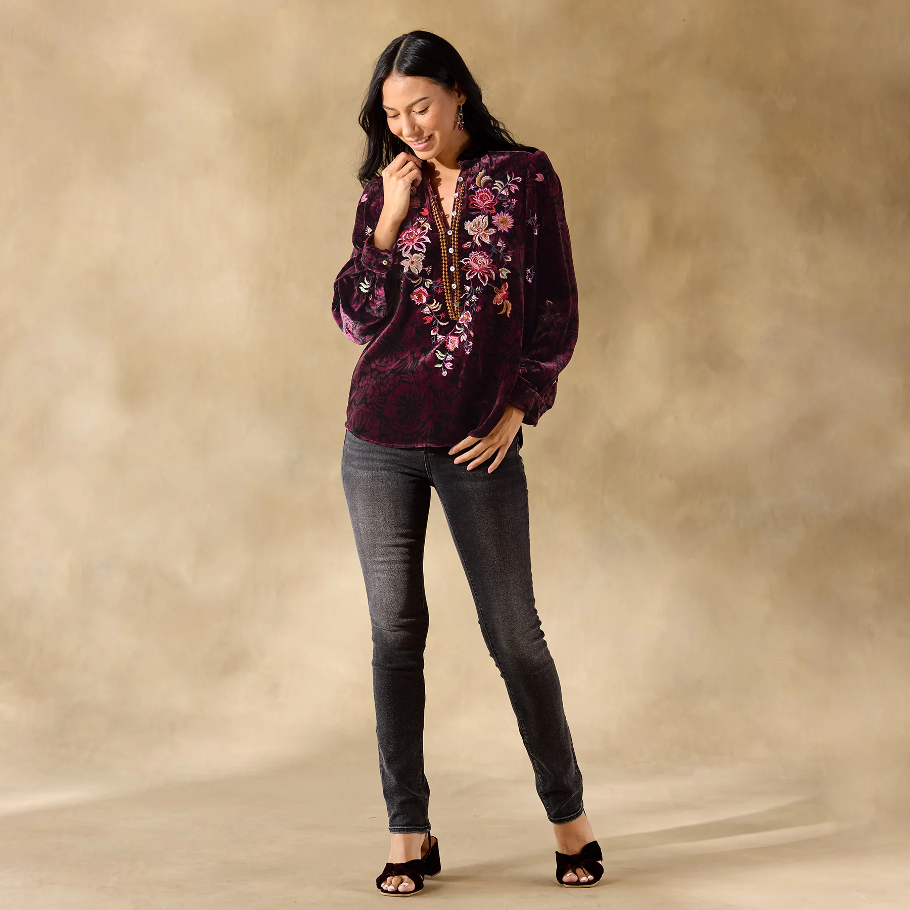 Elisabeth Velvet Top, Petite