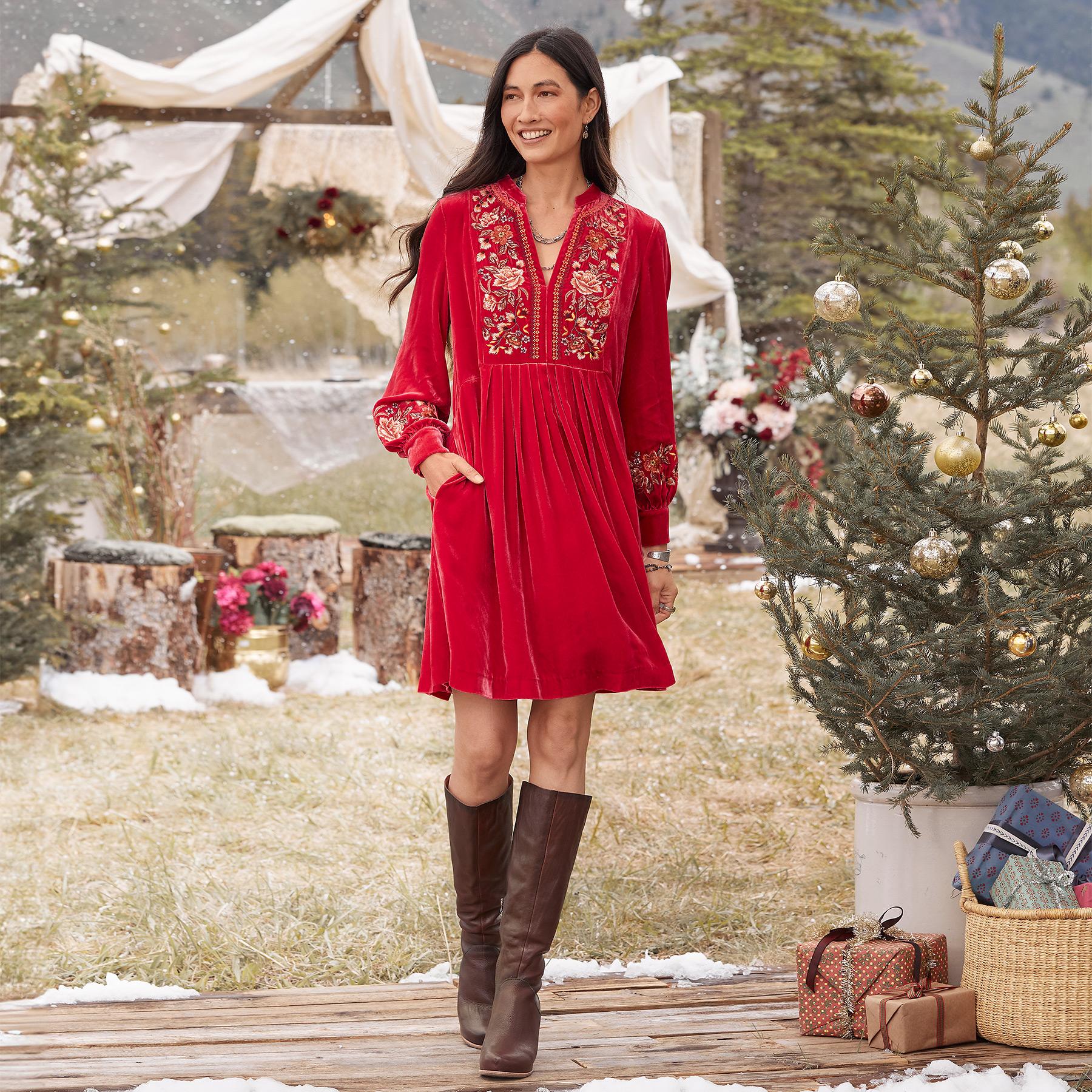 Sheena Velvet Dress, Petite