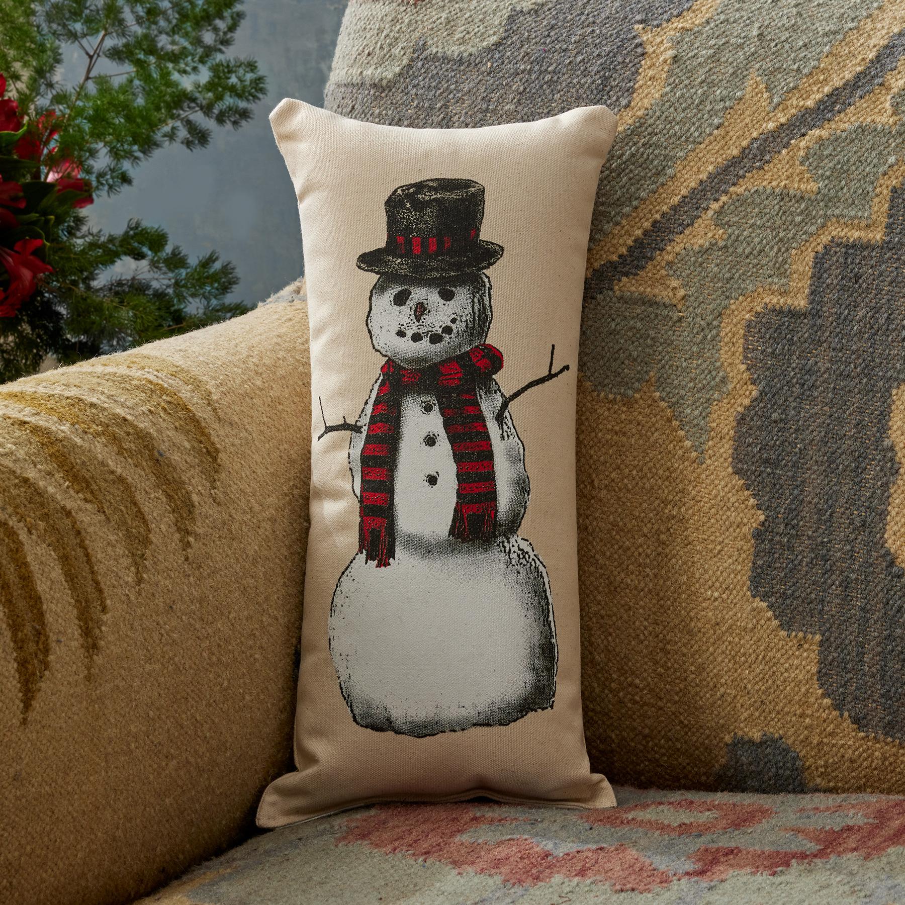Vintage Snowman Pillow