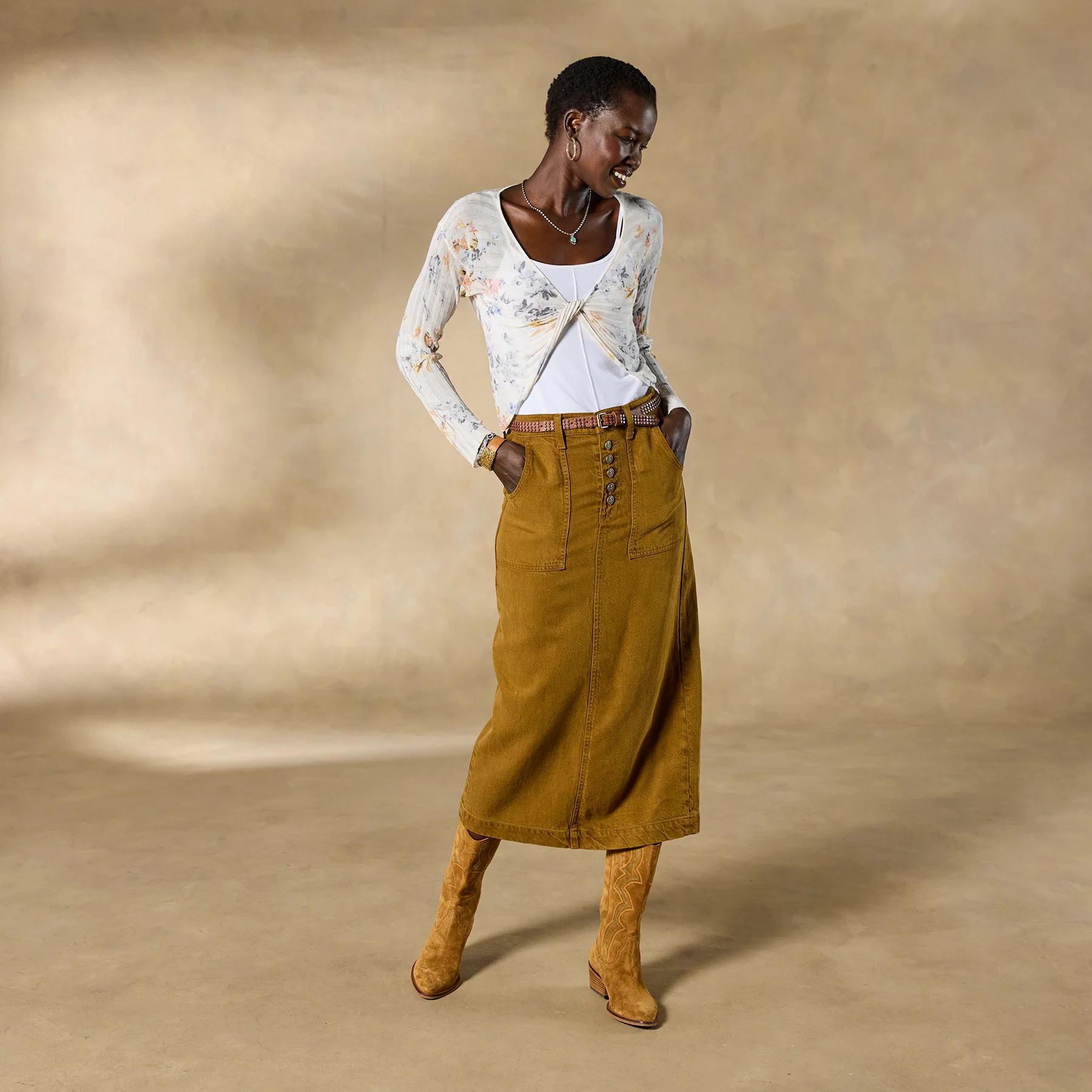 Tabiona Twist-Front Cardigan