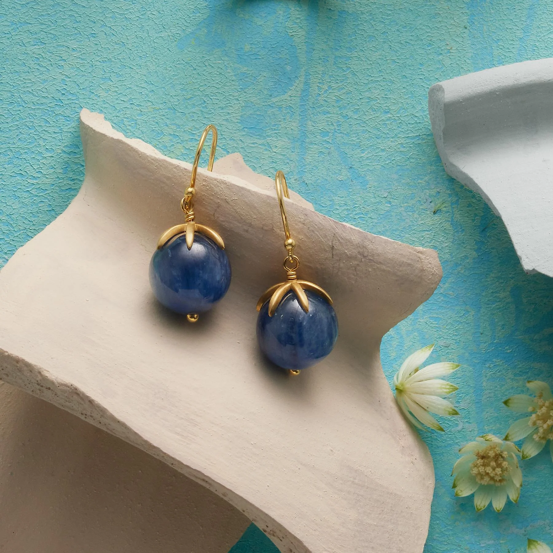 Kyanite Globe Earrings