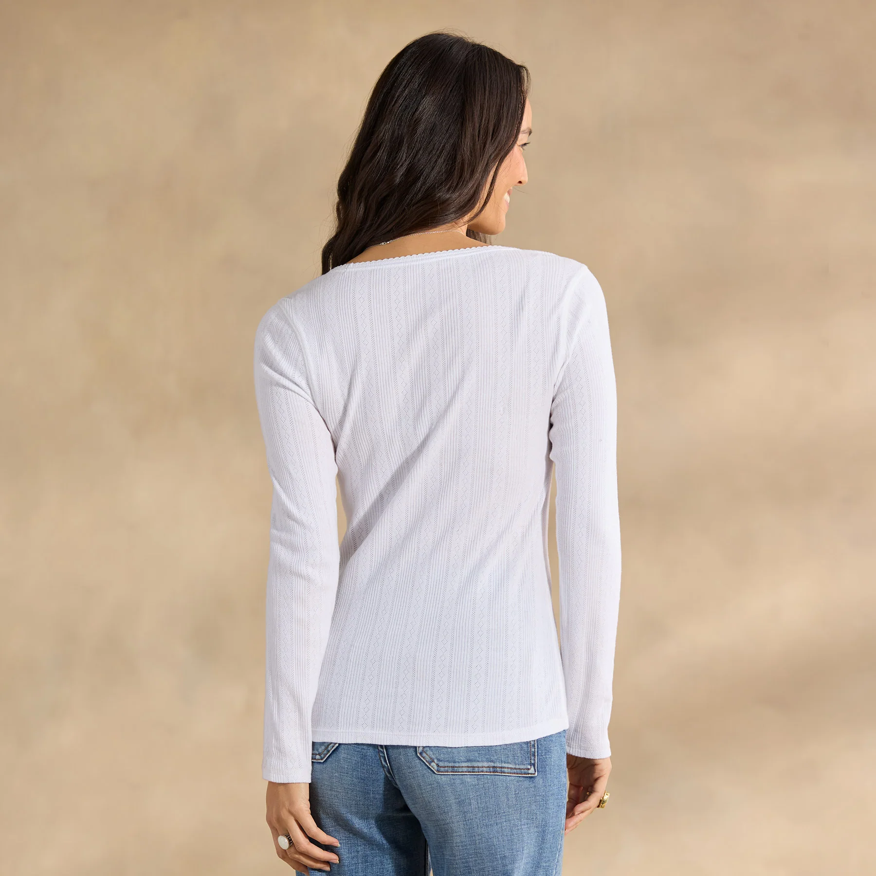 Perfect Pointelle Crewneck