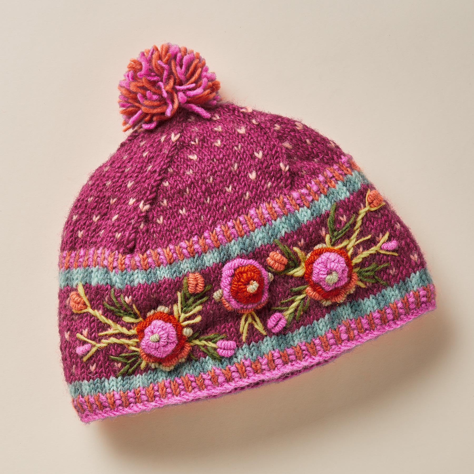 Frosty Blooms Beanie