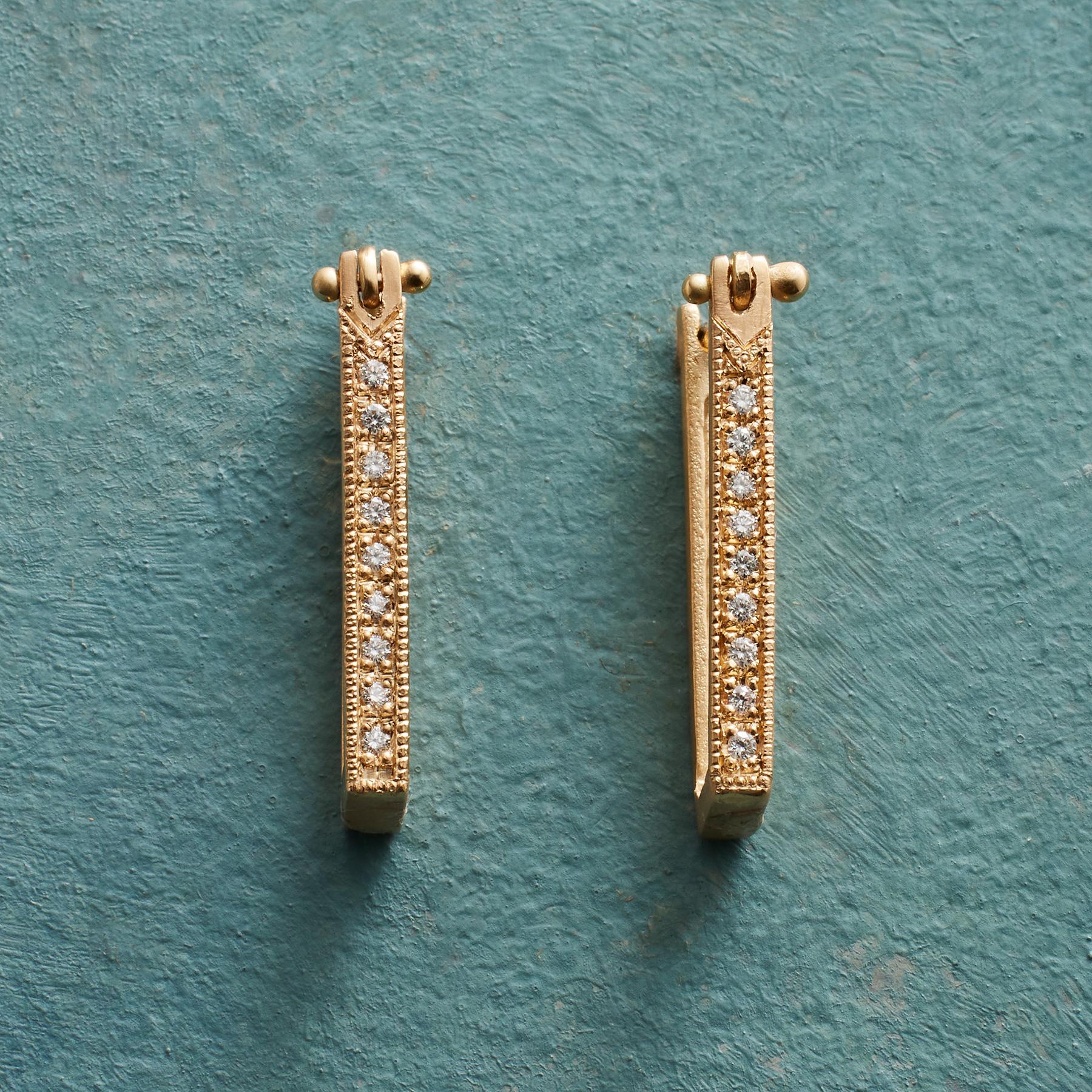 Line Of Diamonds Hoop Earrings