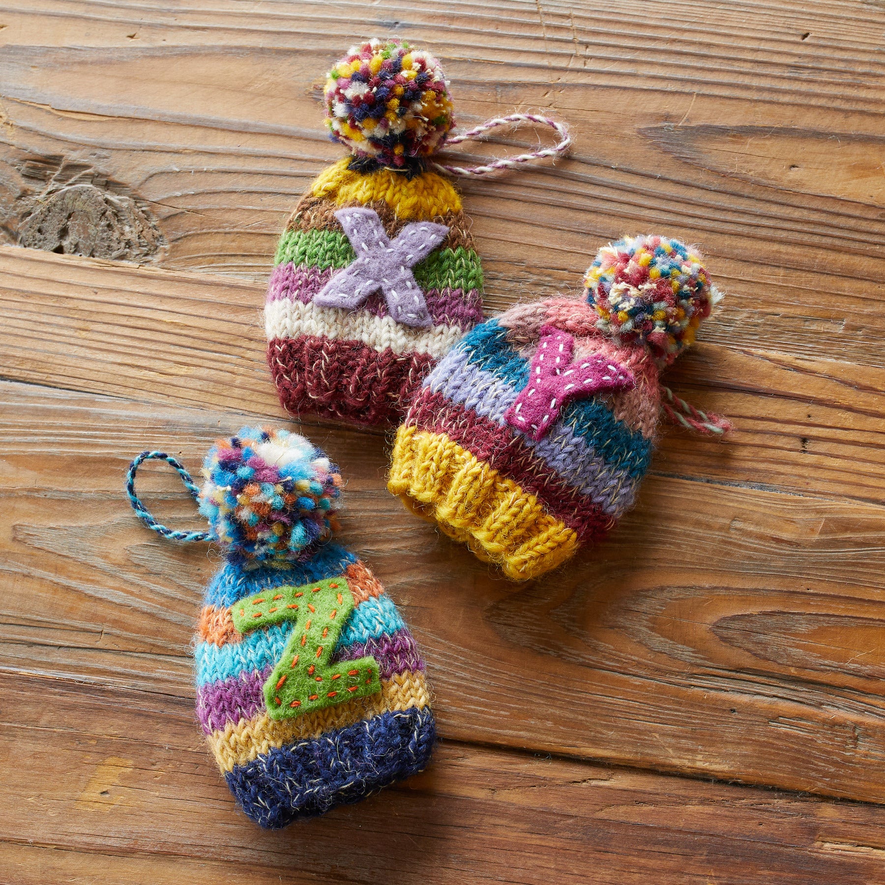 Striped Initial Hat Ornament