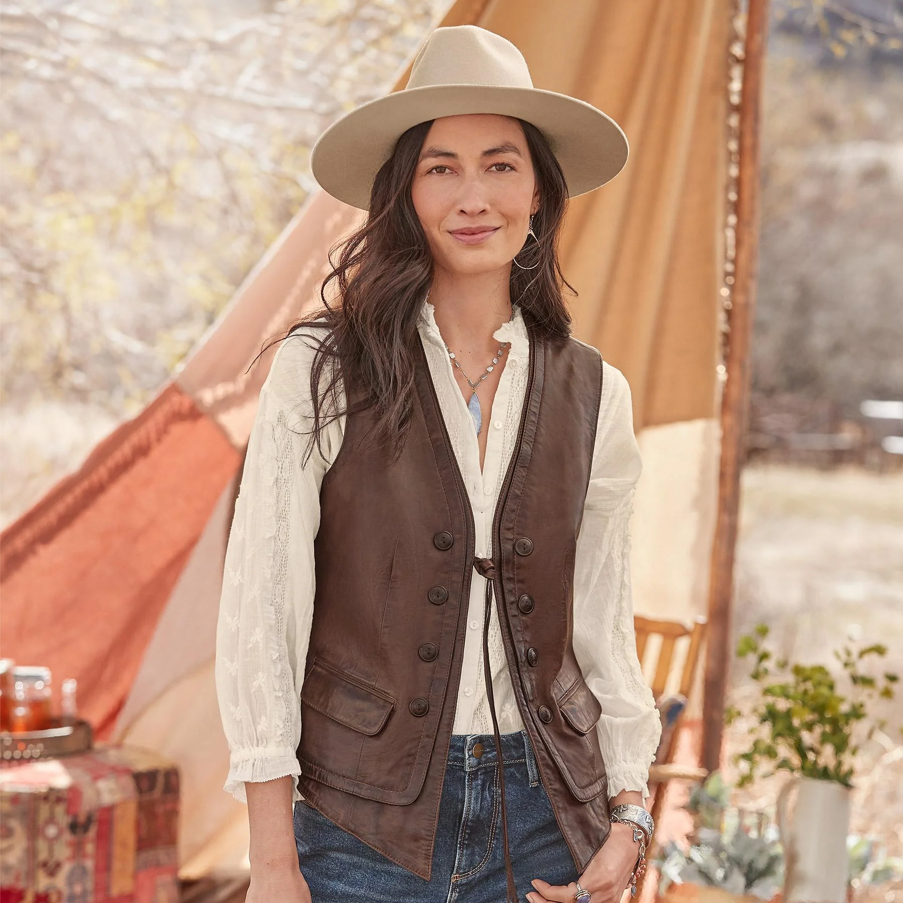 Lorena Leather Vest