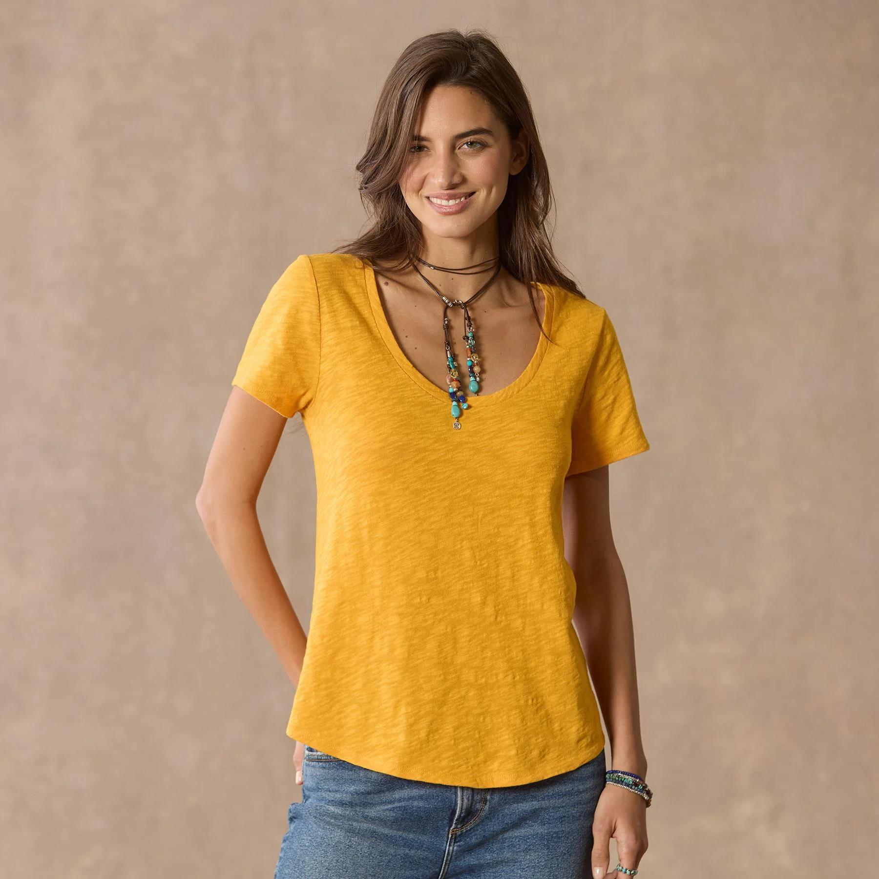 Ultimate Airy Slub Scoopneck Tee