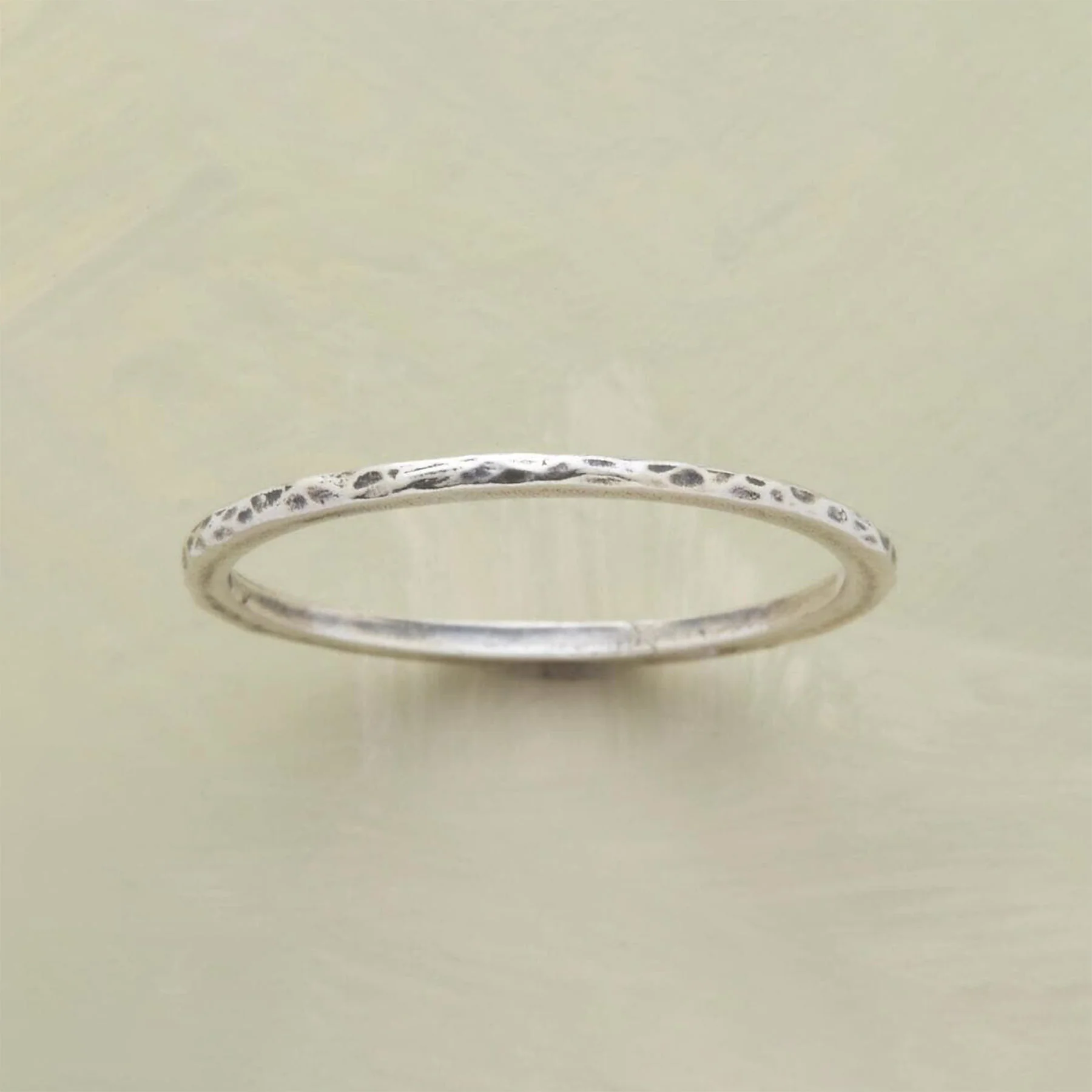 Thread-Thin Hammered Band Ring