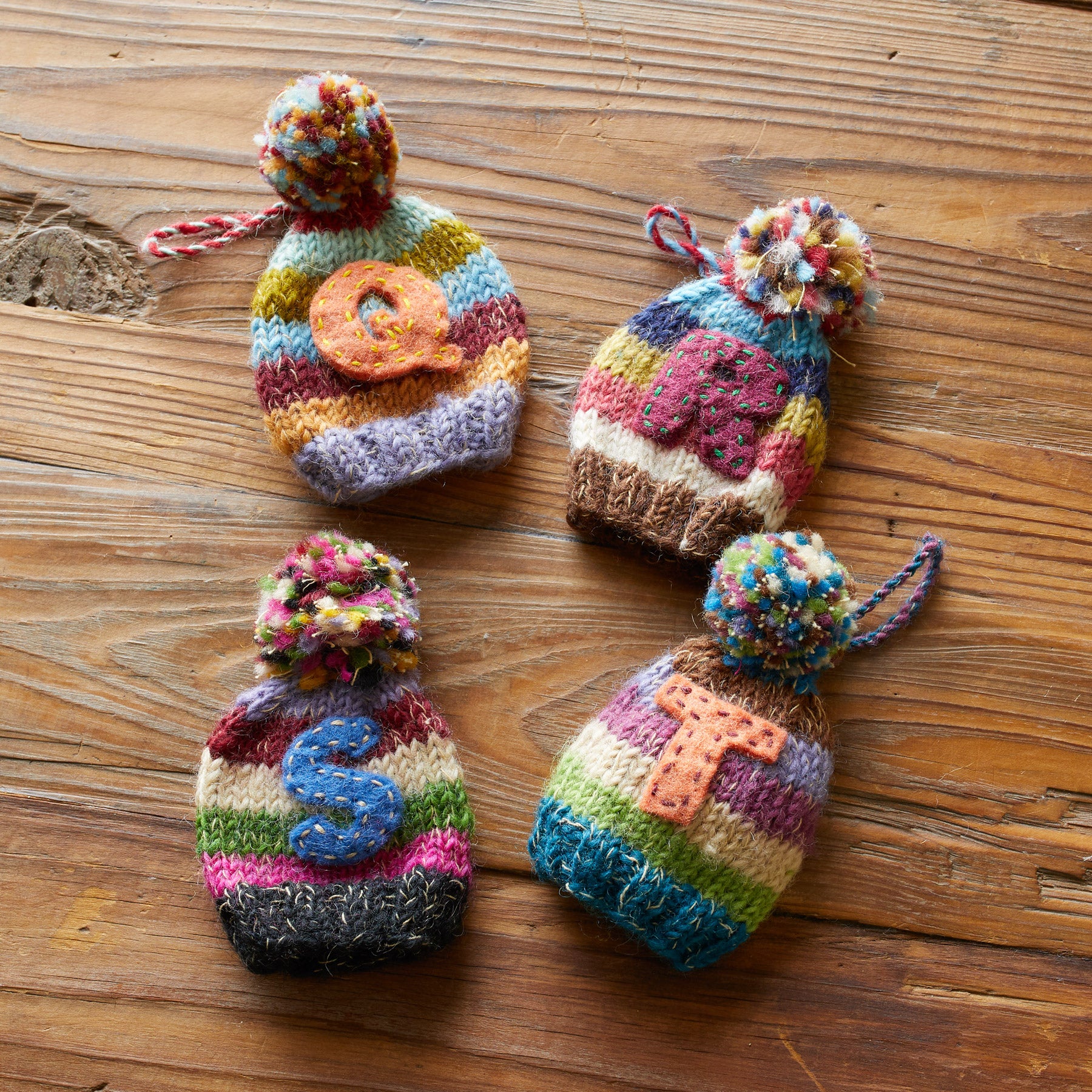 Striped Initial Hat Ornament