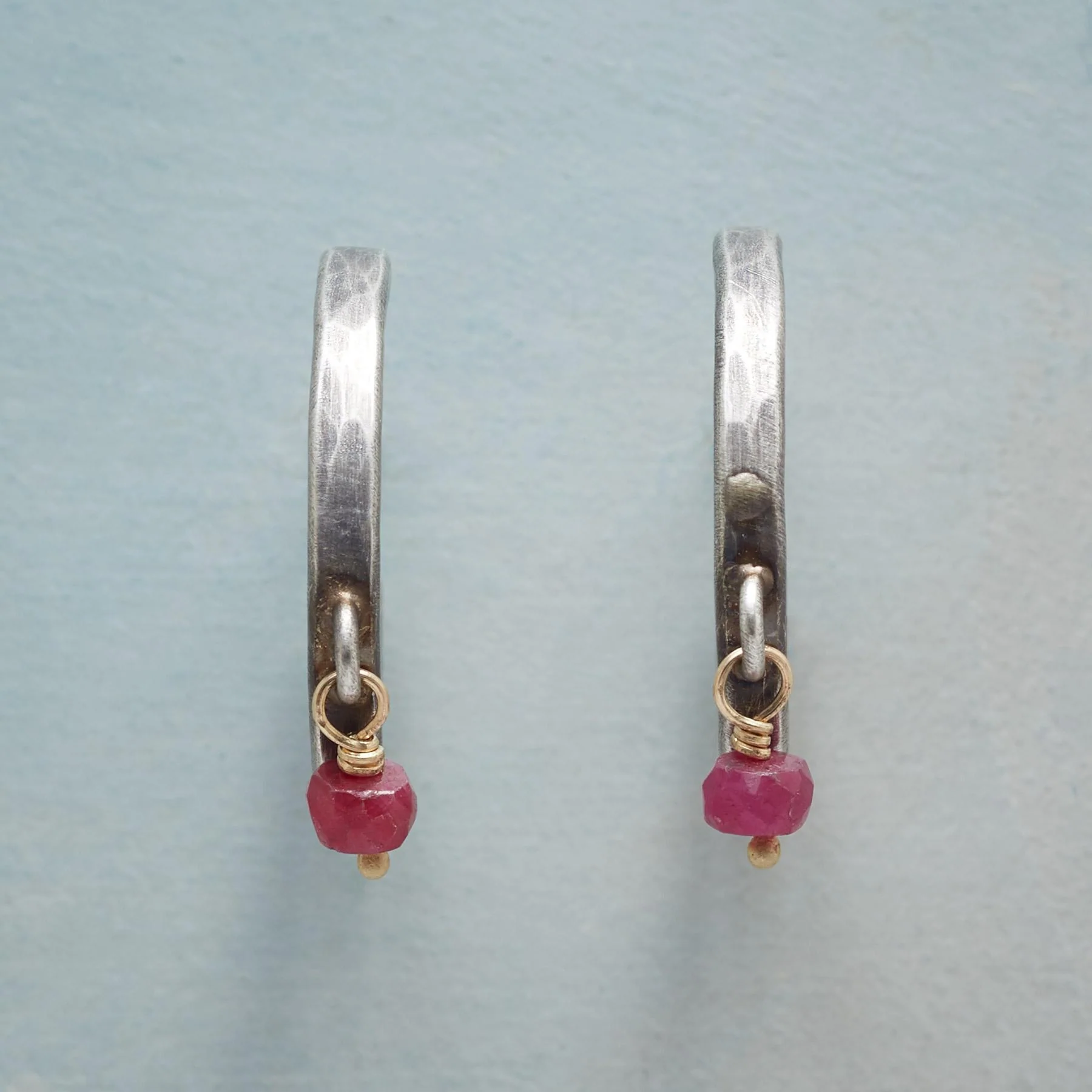 Ruby Drop Hoops