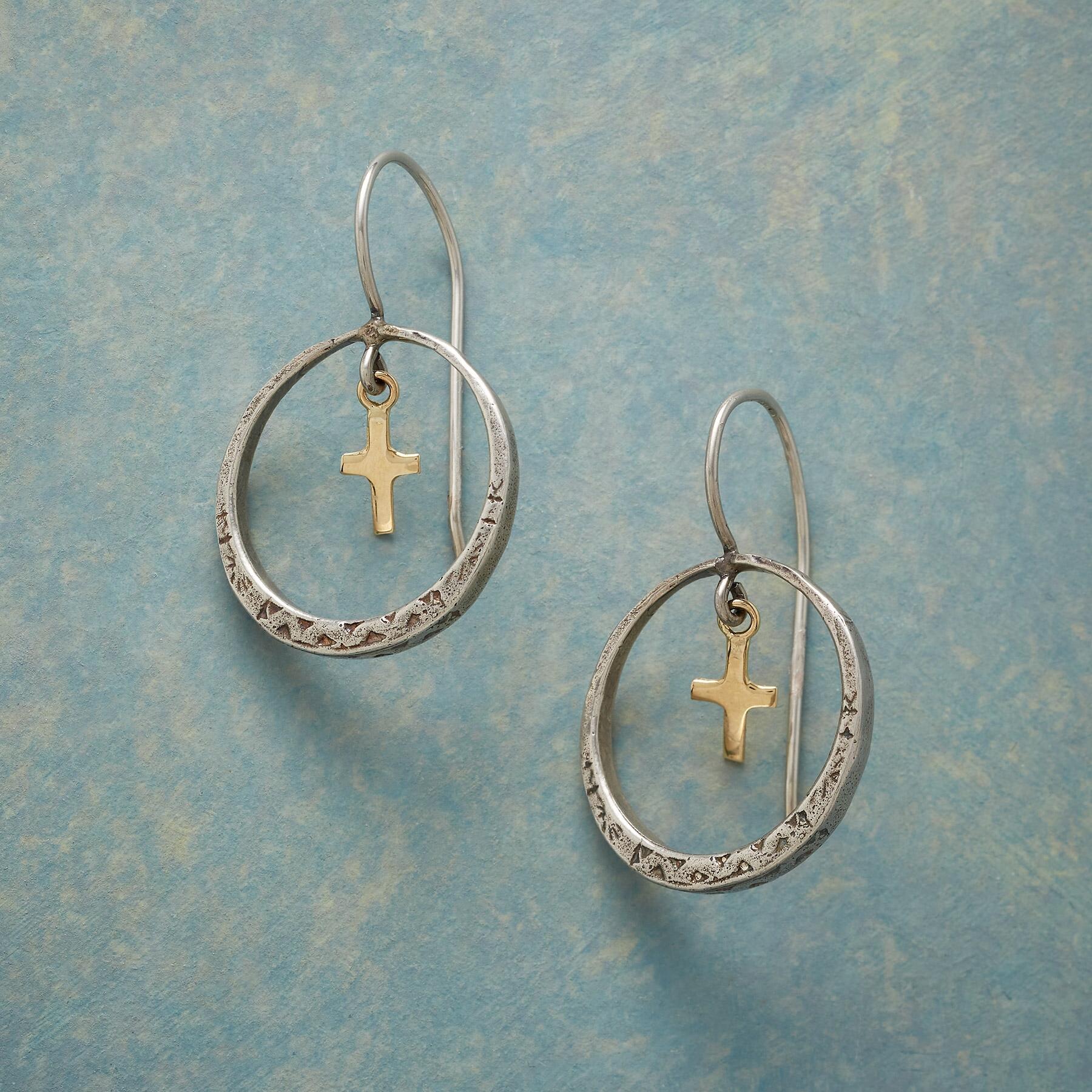 Southwest Crossing Hoop Earrings