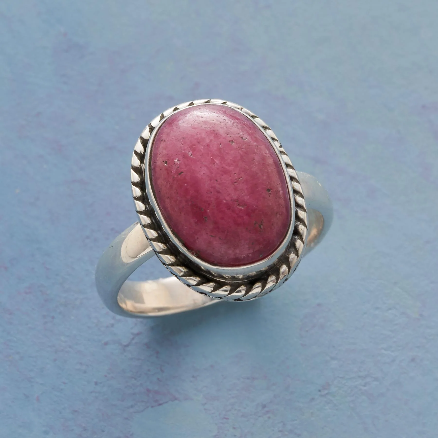 Rope Around Rhodonite Ring