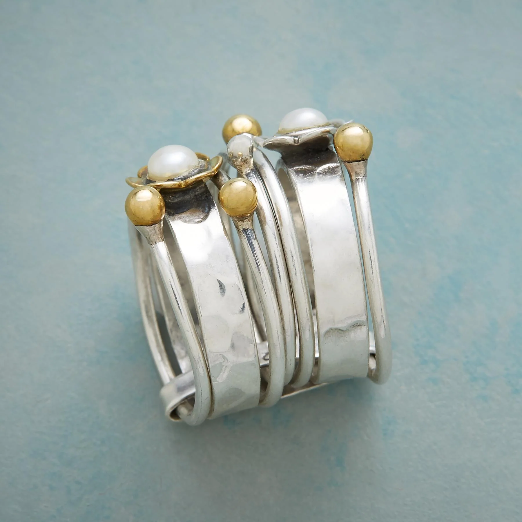 Pearl Petal Stack Rings