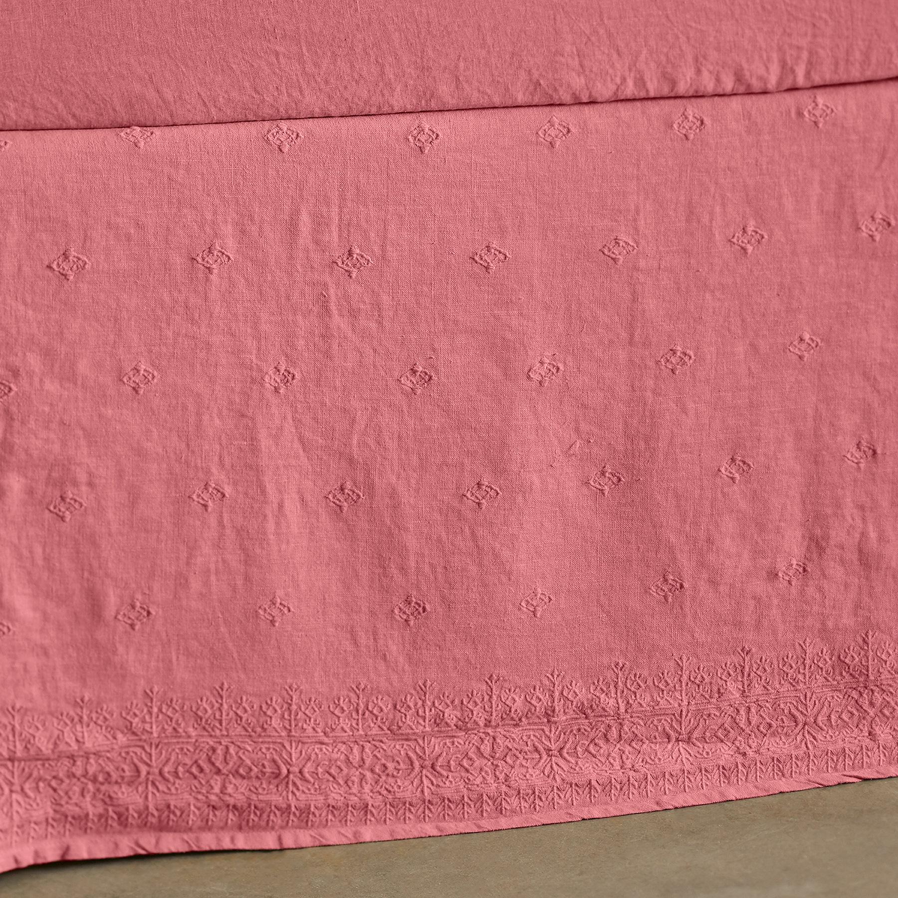 Gossamer Linen Embroidery Bedskirt