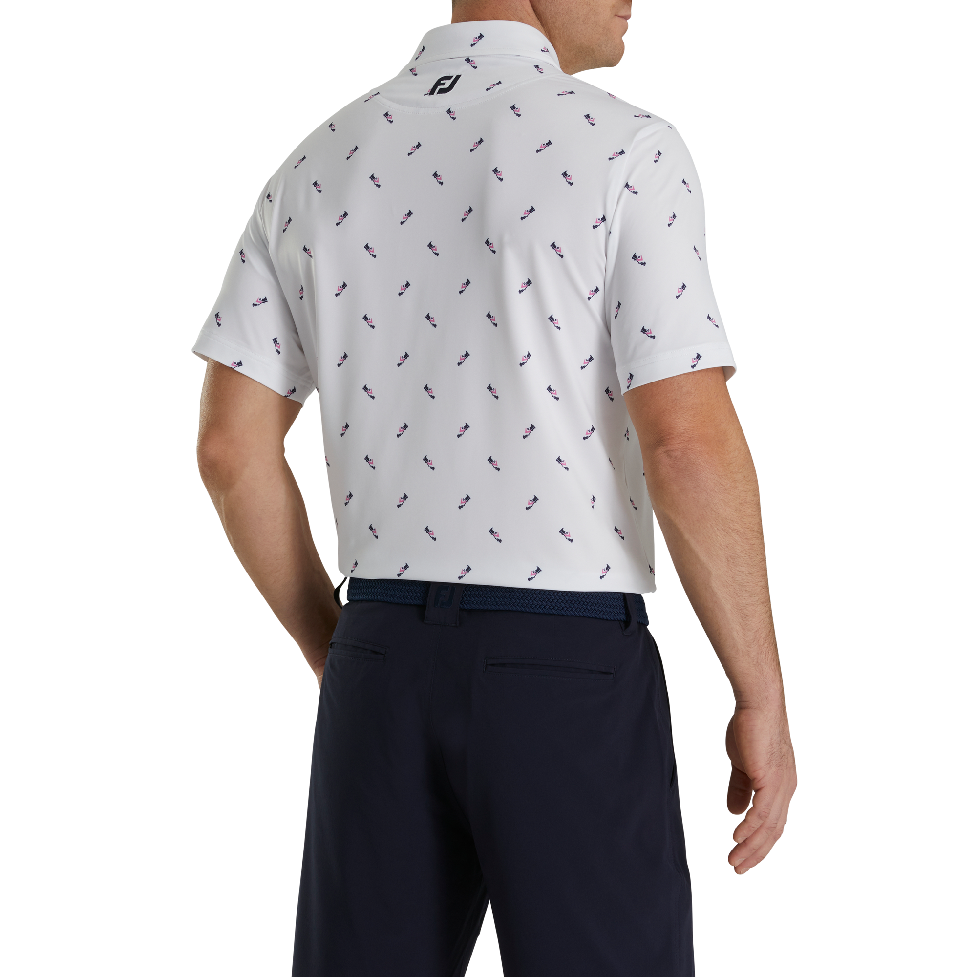 Shoe Print Lisle Self Collar-Previous Season Style