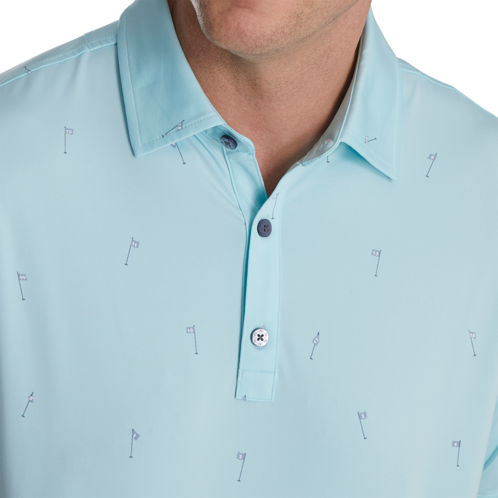 18 Holes Print Lisle Self Collar-Previous Season Style