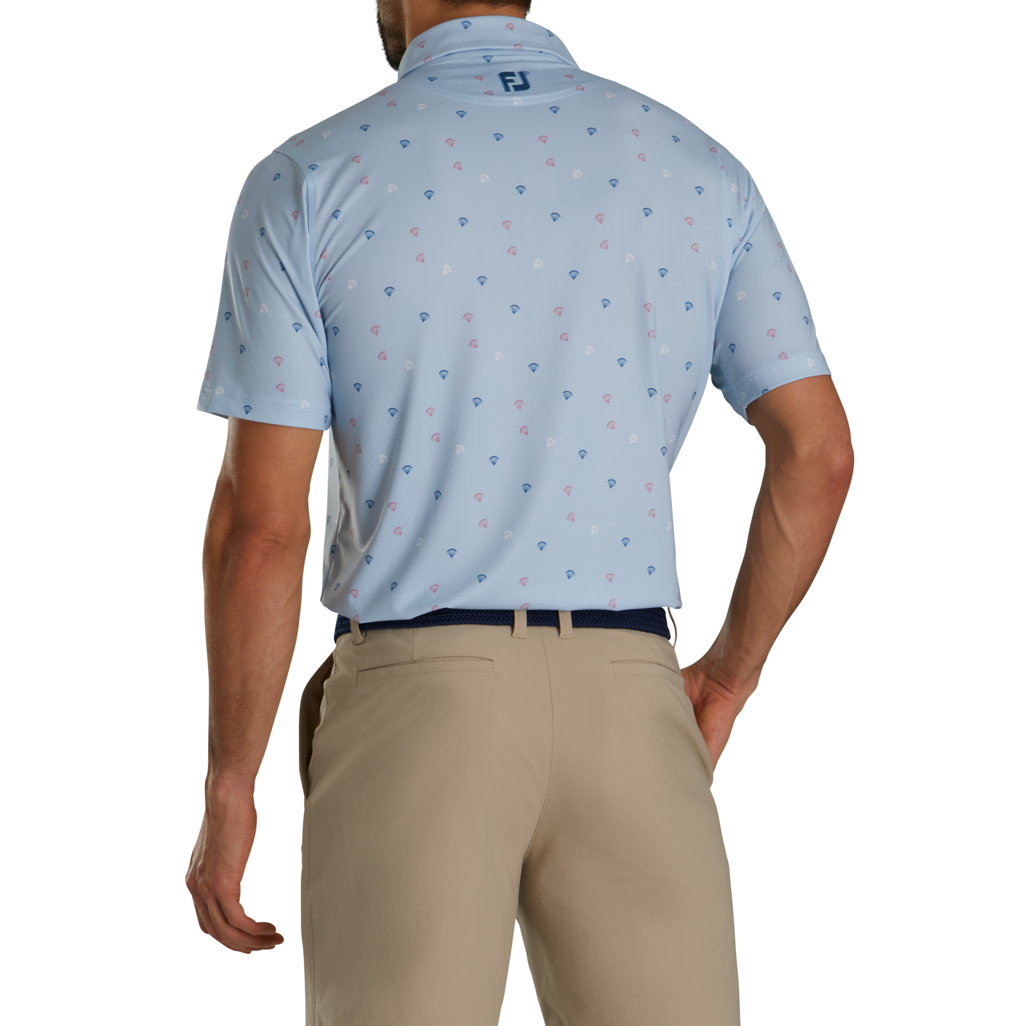 Parachute Print Lisle Self Collar-Previous Season Style