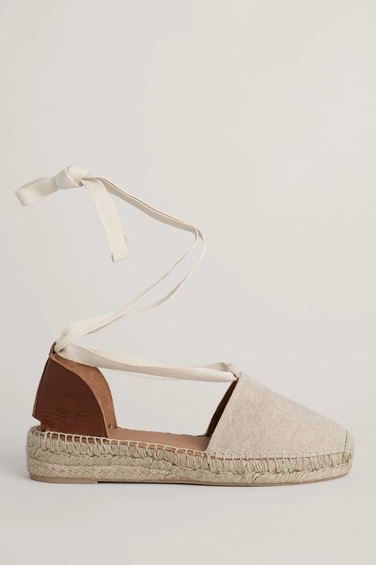 Fern Path Ankle Tie Cotton Espadrilles