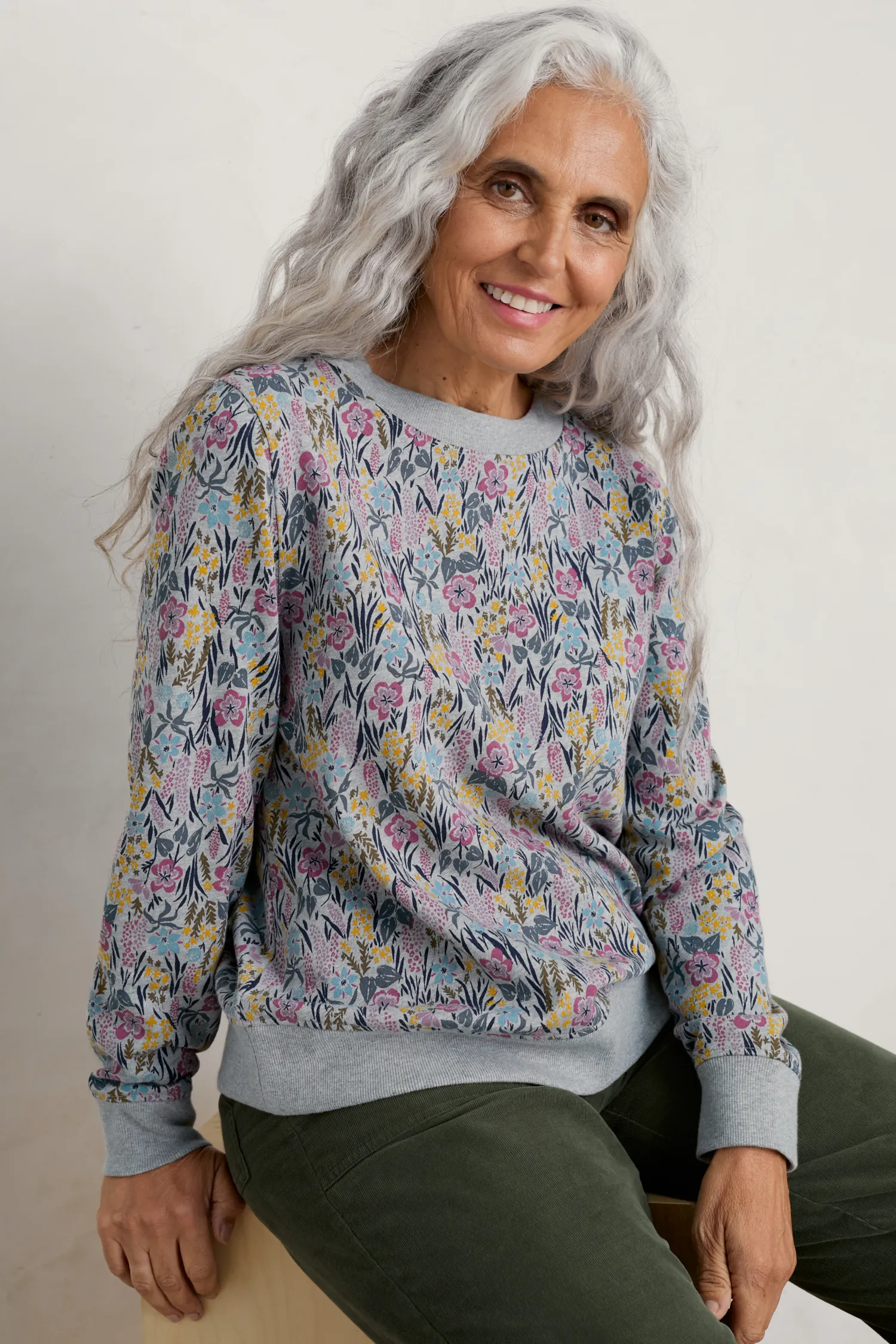 Bright Wave Printed Organic Cotton Sweatshirt