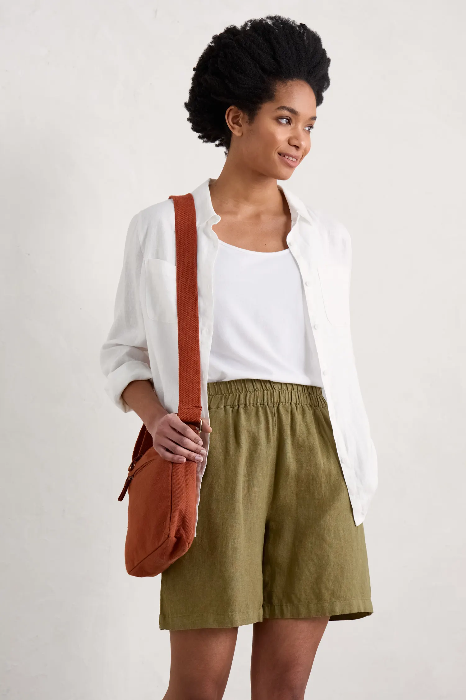 Aviso Wide Leg Linen Shorts
