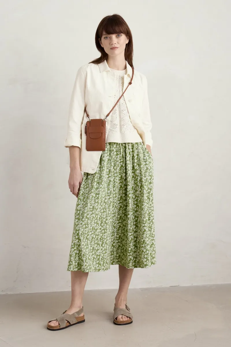 Ready Sail Printed Jersey Midi Skirt