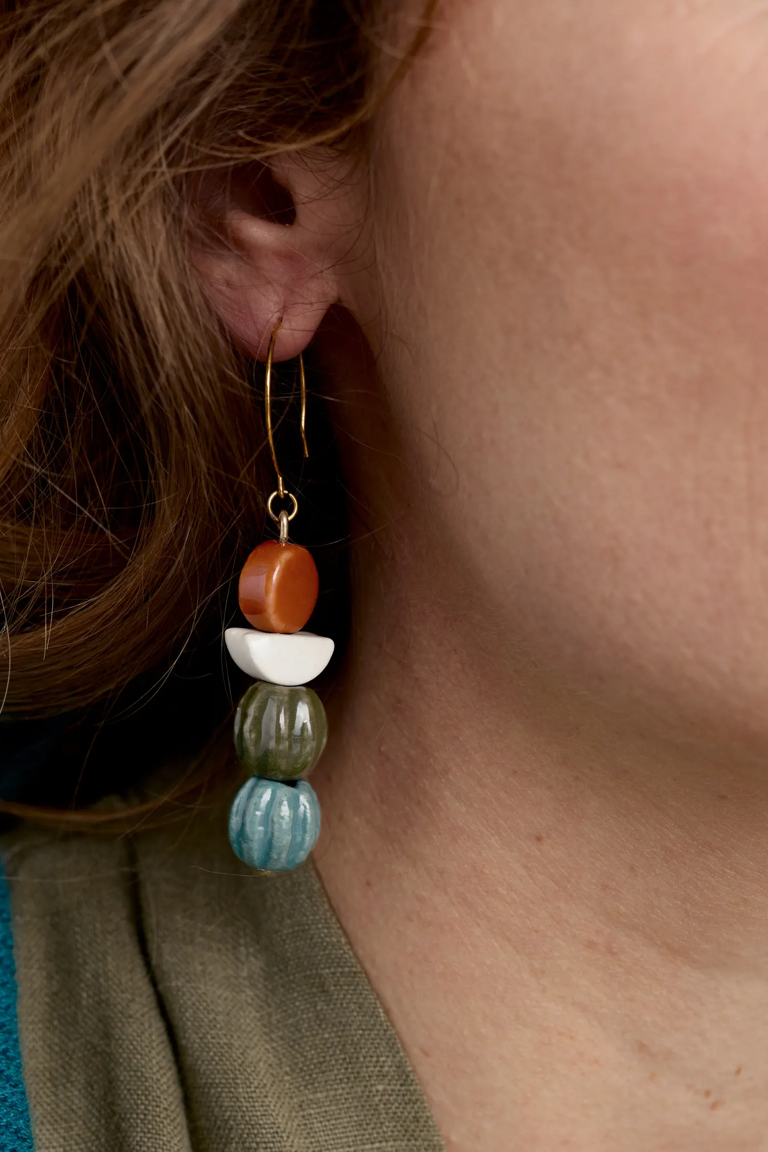 Conifer Ceramic Drop Earrings