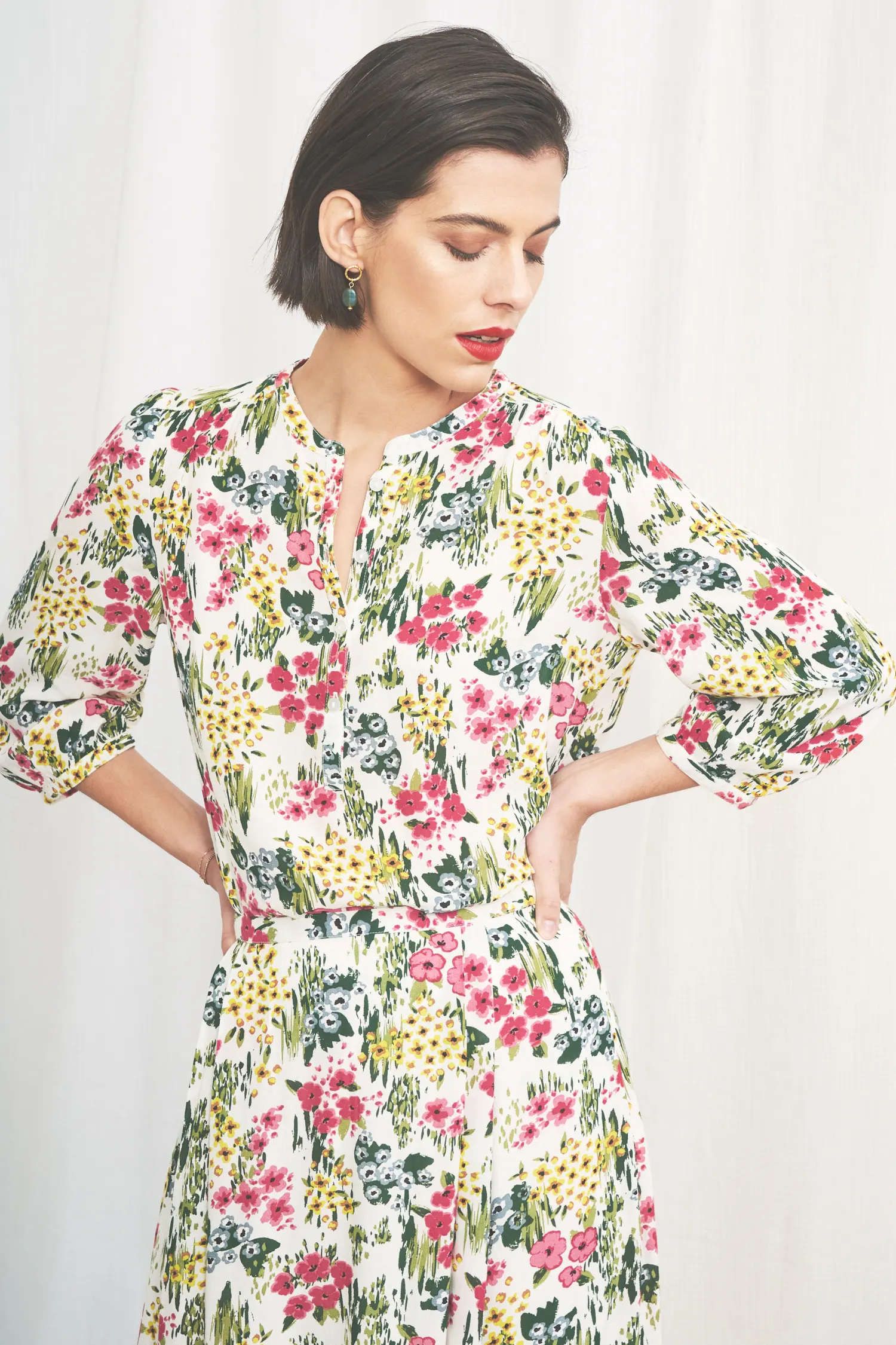 Willow Path 3/4 Sleeve Printed Shirt