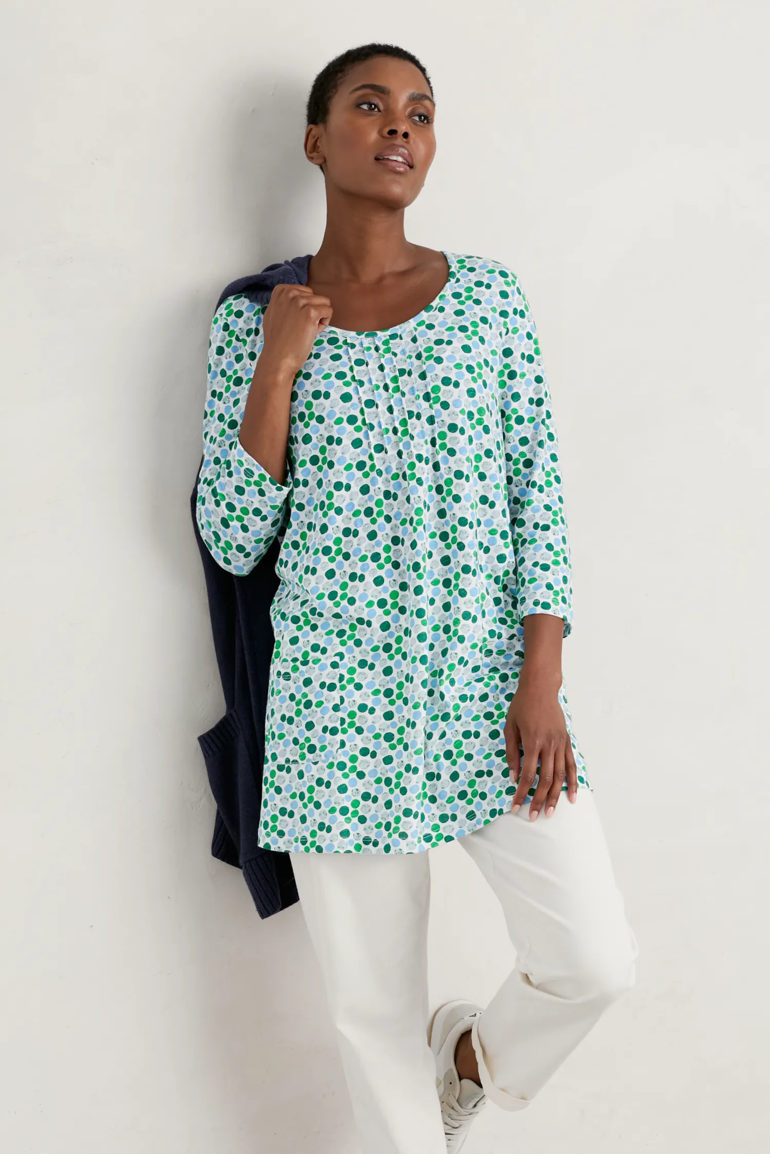 Busy Lizzy 3/4 Sleeve Slub Jersey Tunic