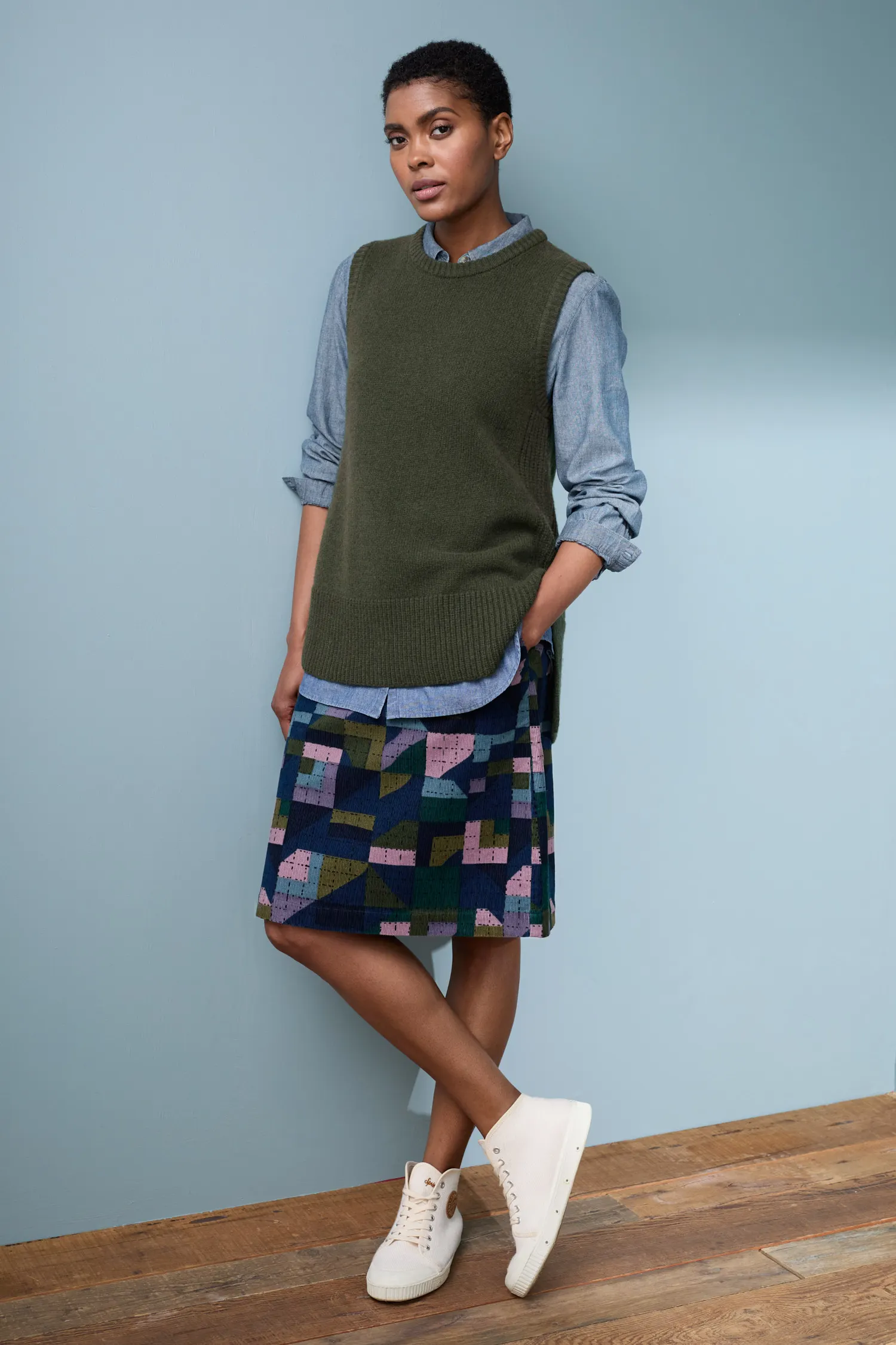 Ferry Crossing Needlecord Skirt